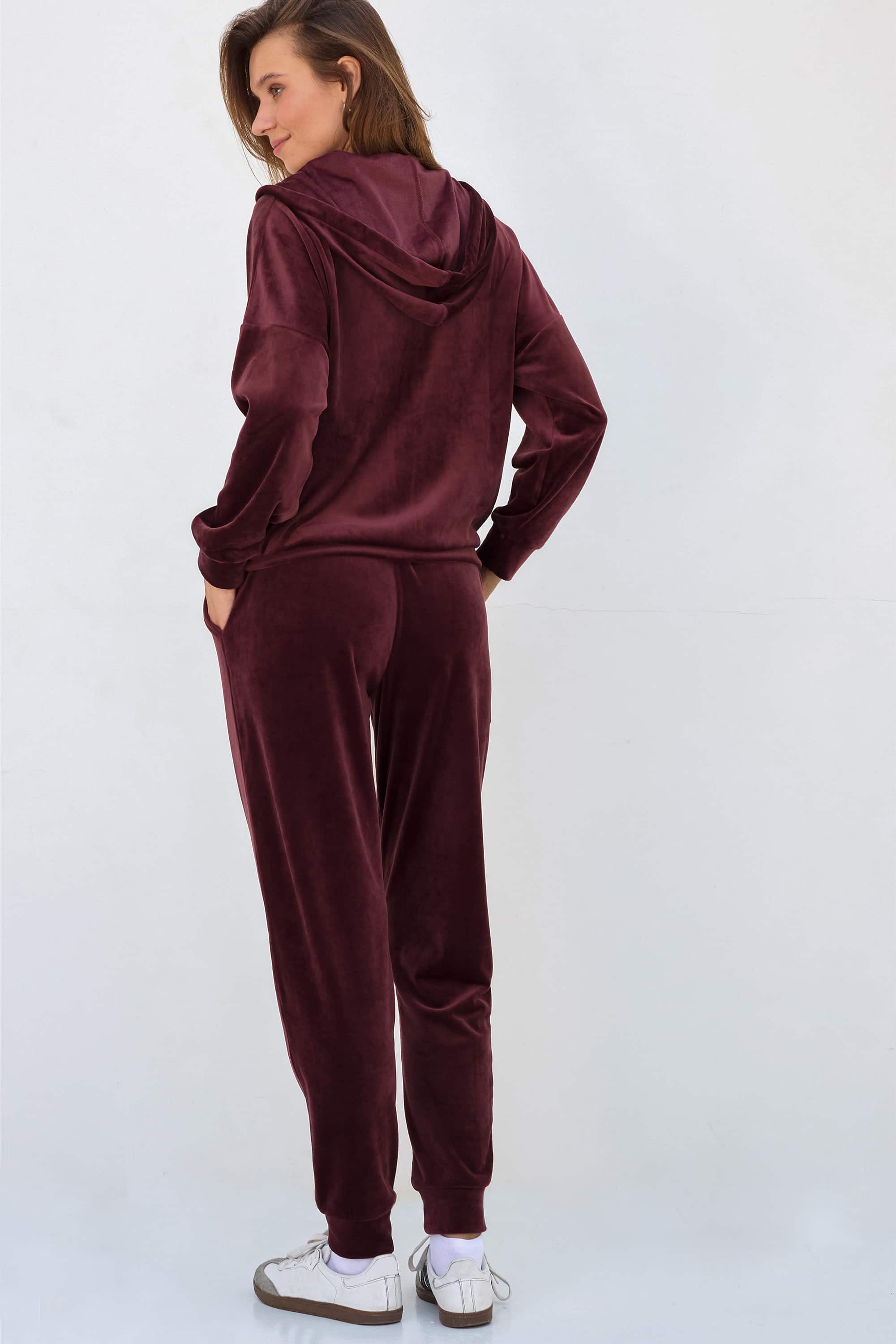 Велюрові штани LH421-06 Brugge Velour burgund