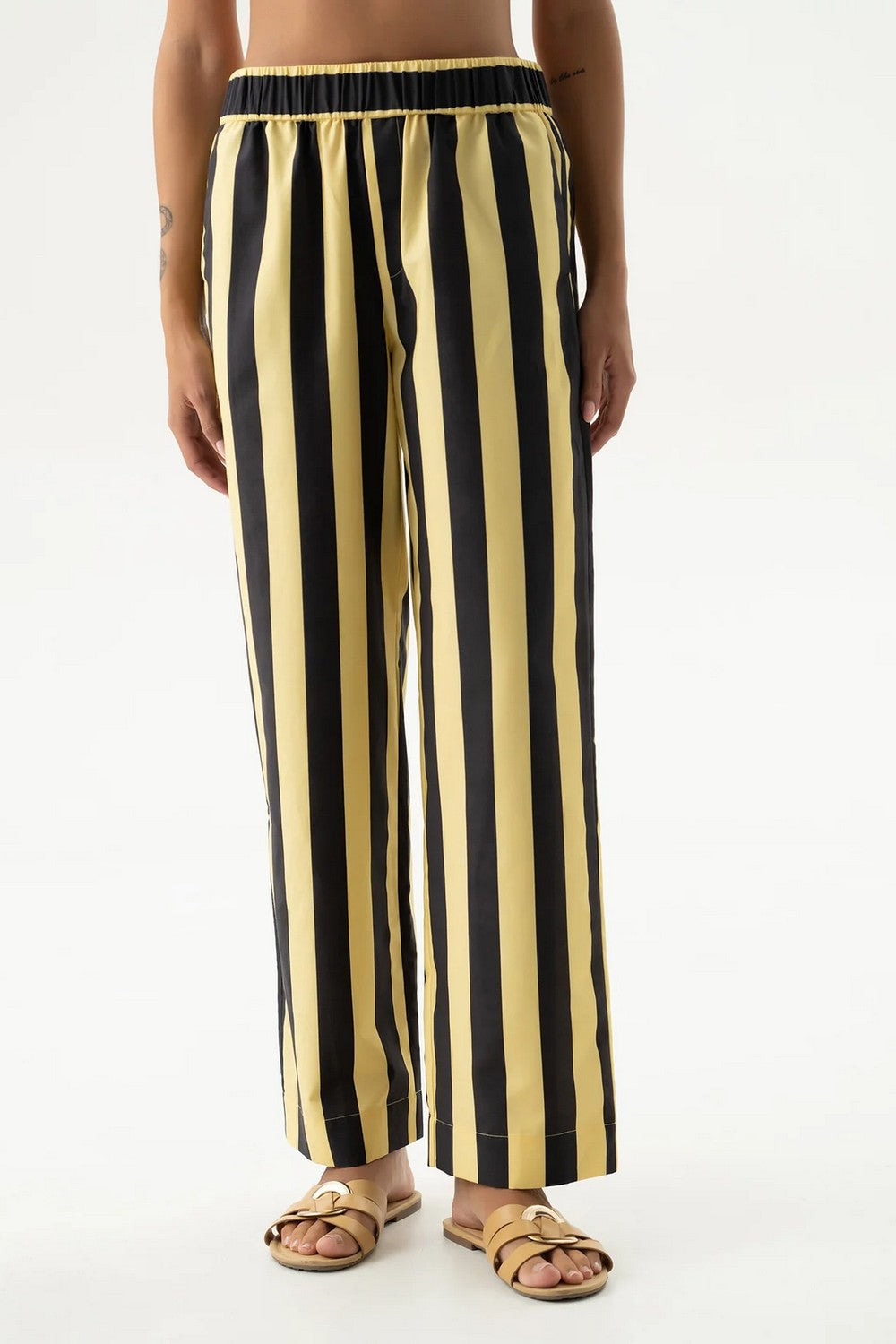 Хлопковые брюки 251204-06 Strapped Cotton panna cotta