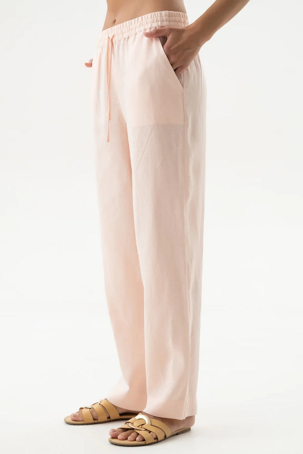 Лляні штани 251206-06 Linen Spirit peach powder