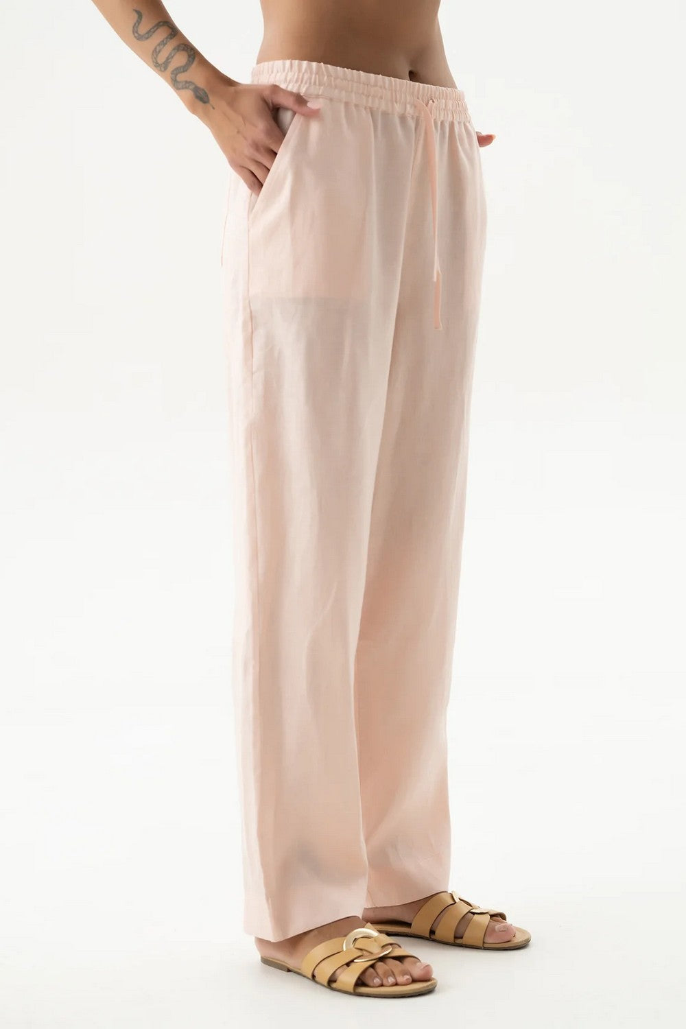 Лляні штани 251206-06 Linen Spirit peach powder