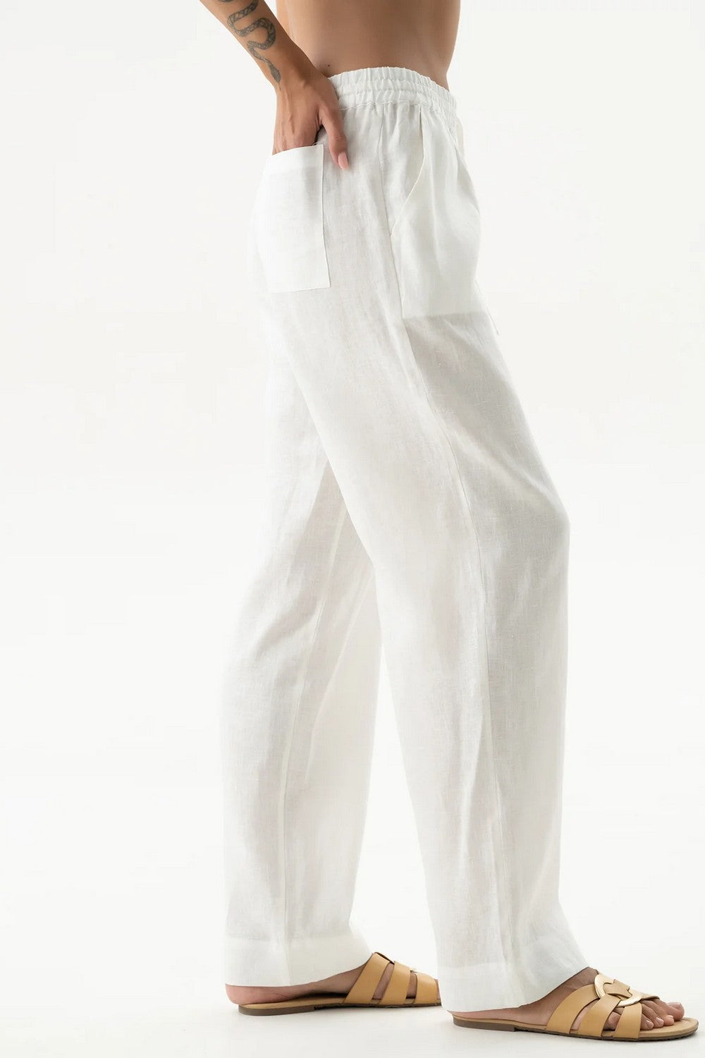 Льняные брюки 251206-06 Linen Spirit white