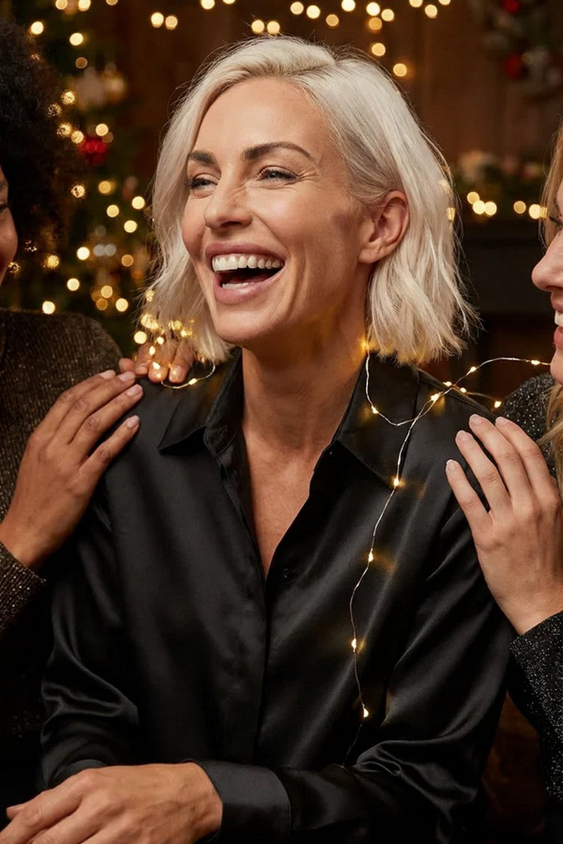 Шелковые пижамные брюки 252207-06 The Lady crystal black