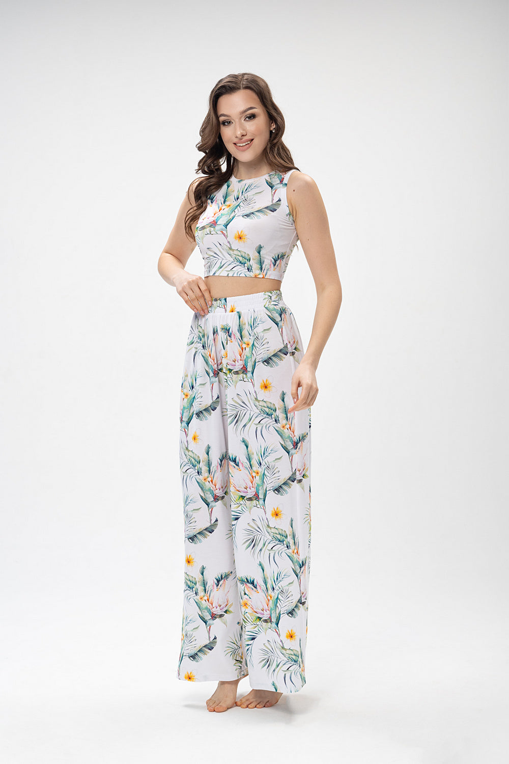 Брюки из вискозы 2421 flowers