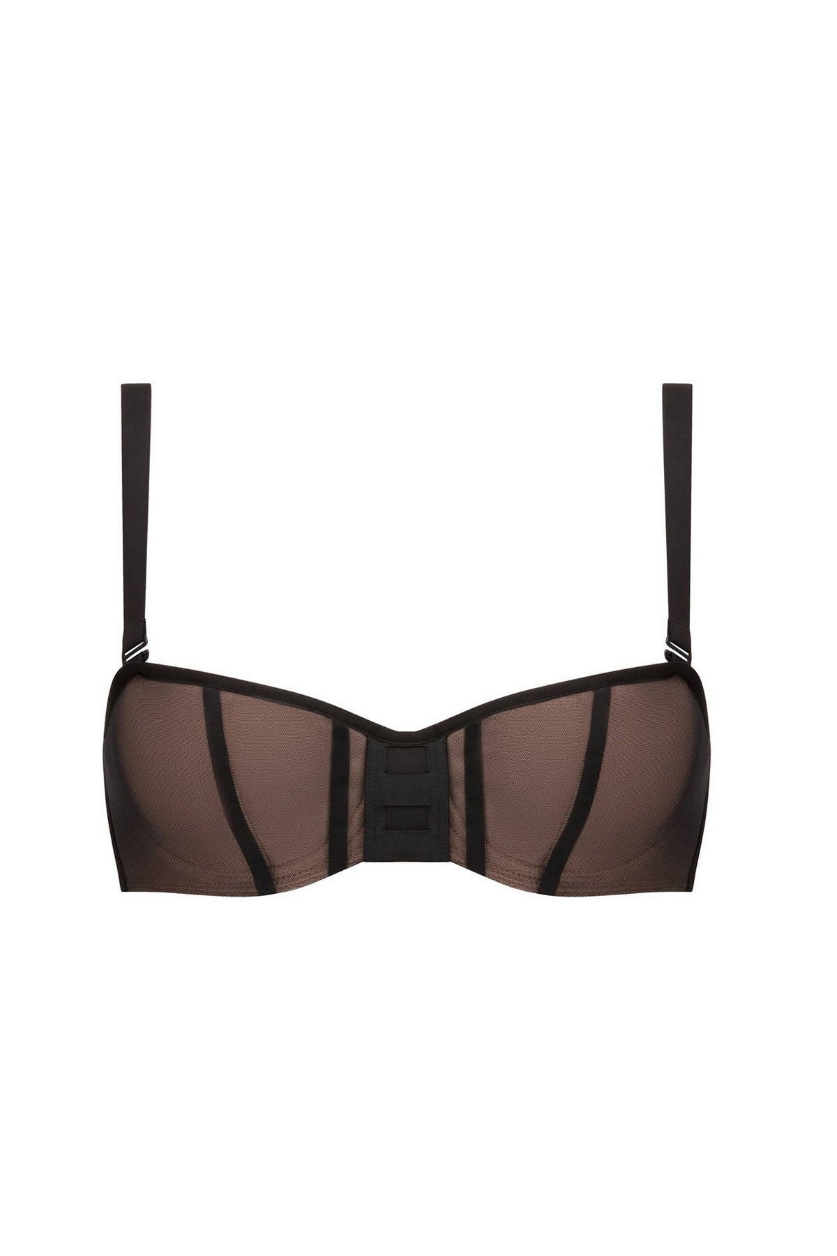 Бюстгальтер бандо из микросетки 02D2 noir