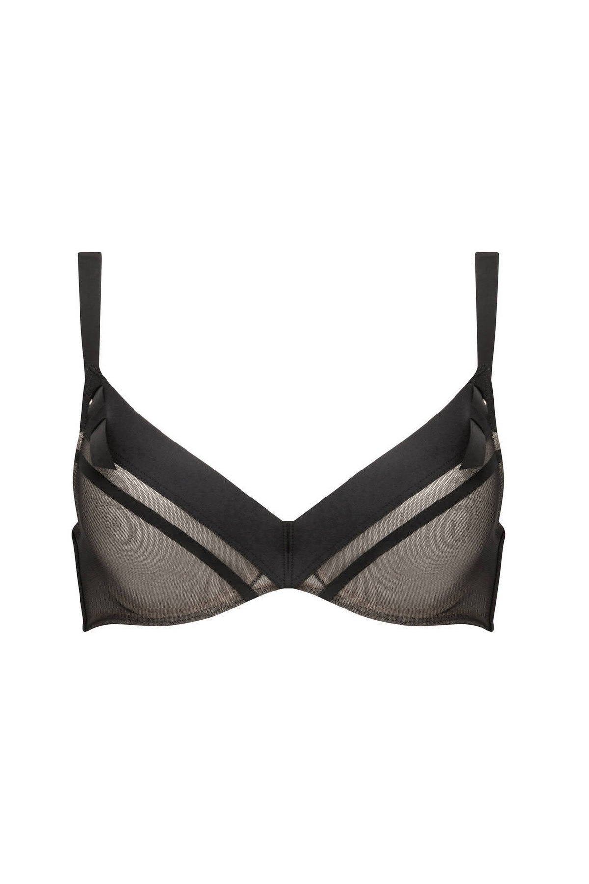 Бюстгальтер пуш-ап из микросетки 02D3 noir
