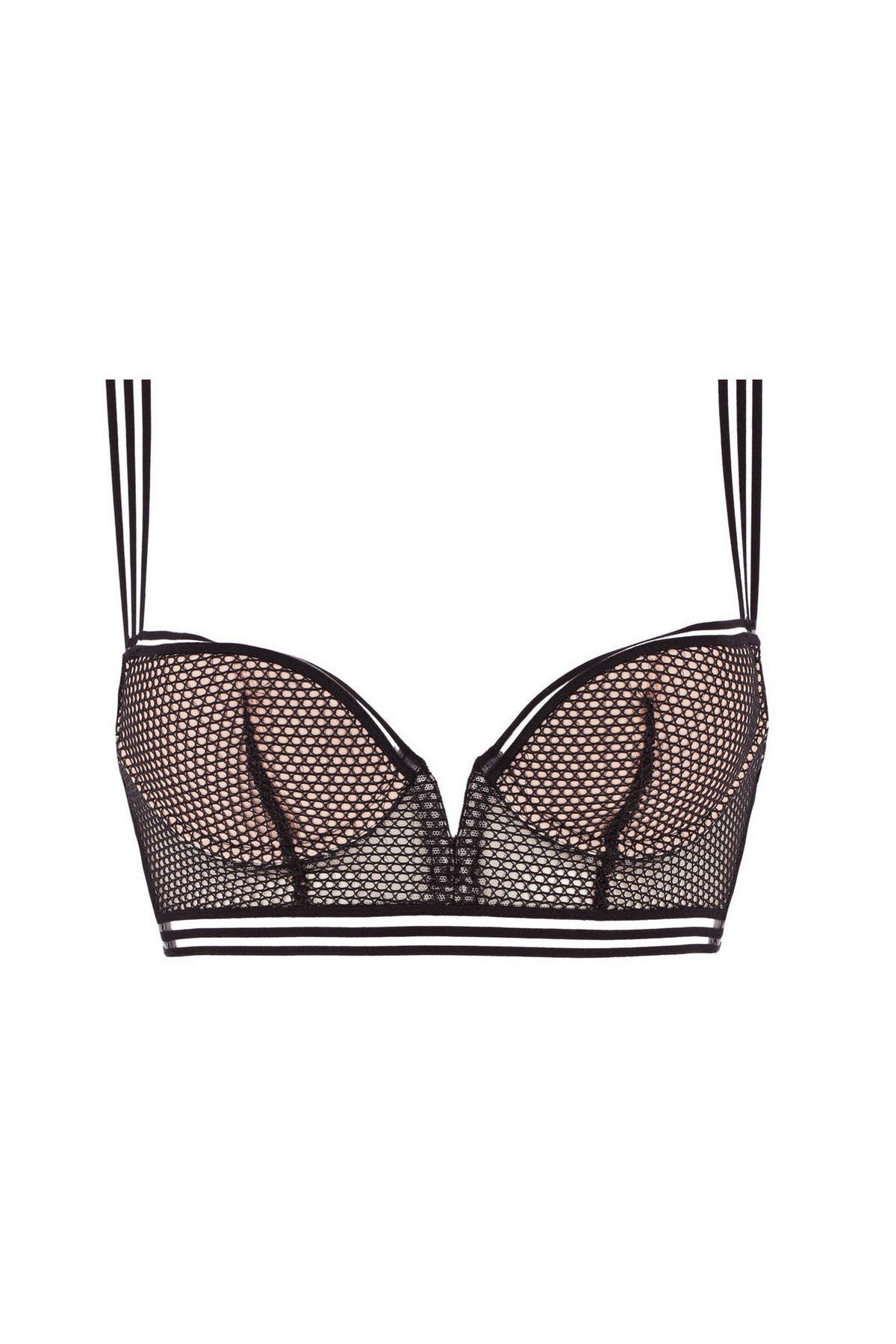Бюстгальтер балконет із сіткою 03C2 noir
