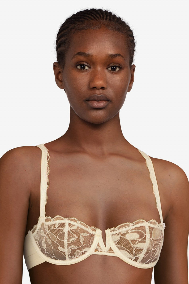 Бюстгальтер балконет з мереживом 07D1 talc