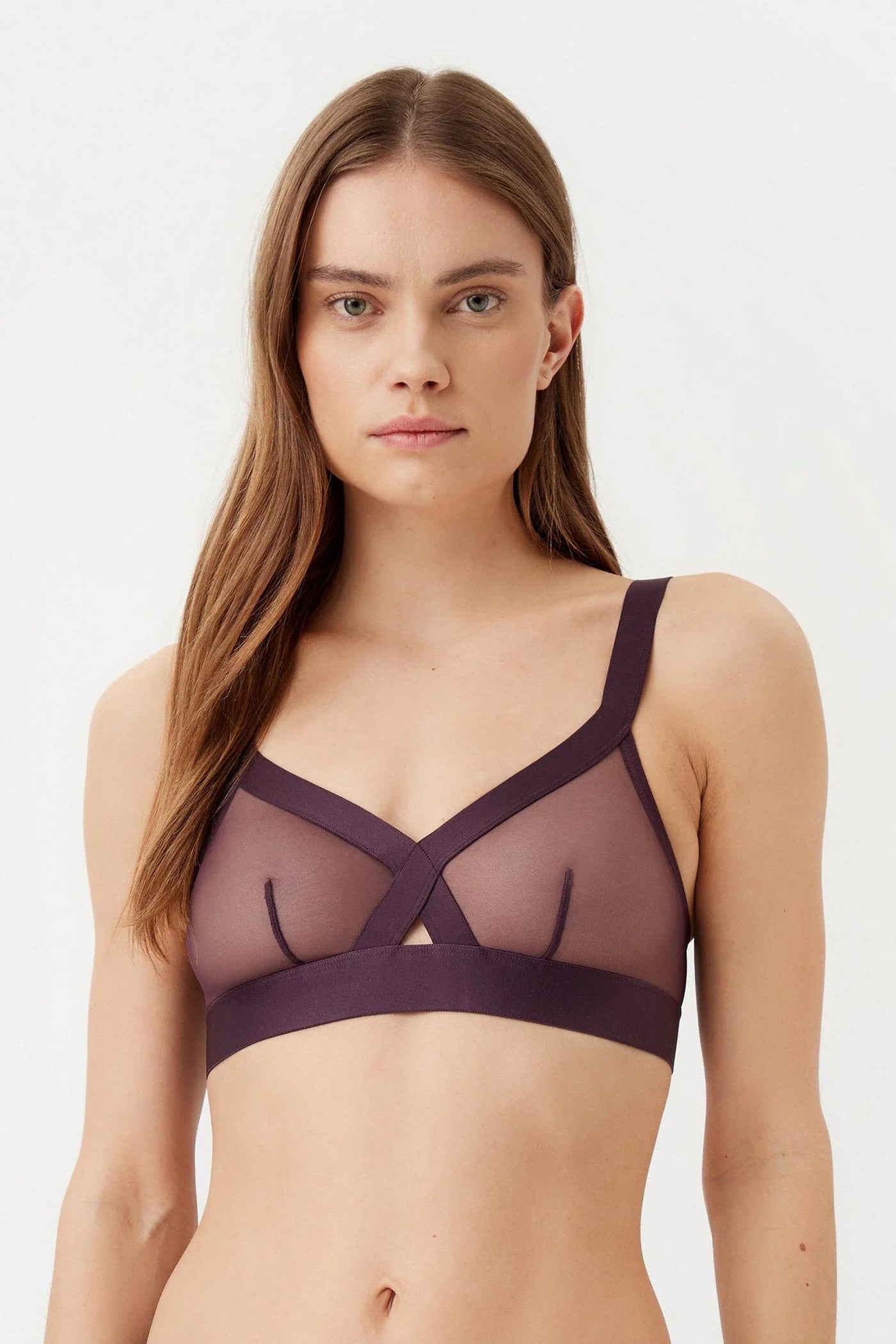 Мягкий бралет из микросетки DK4084 plum per