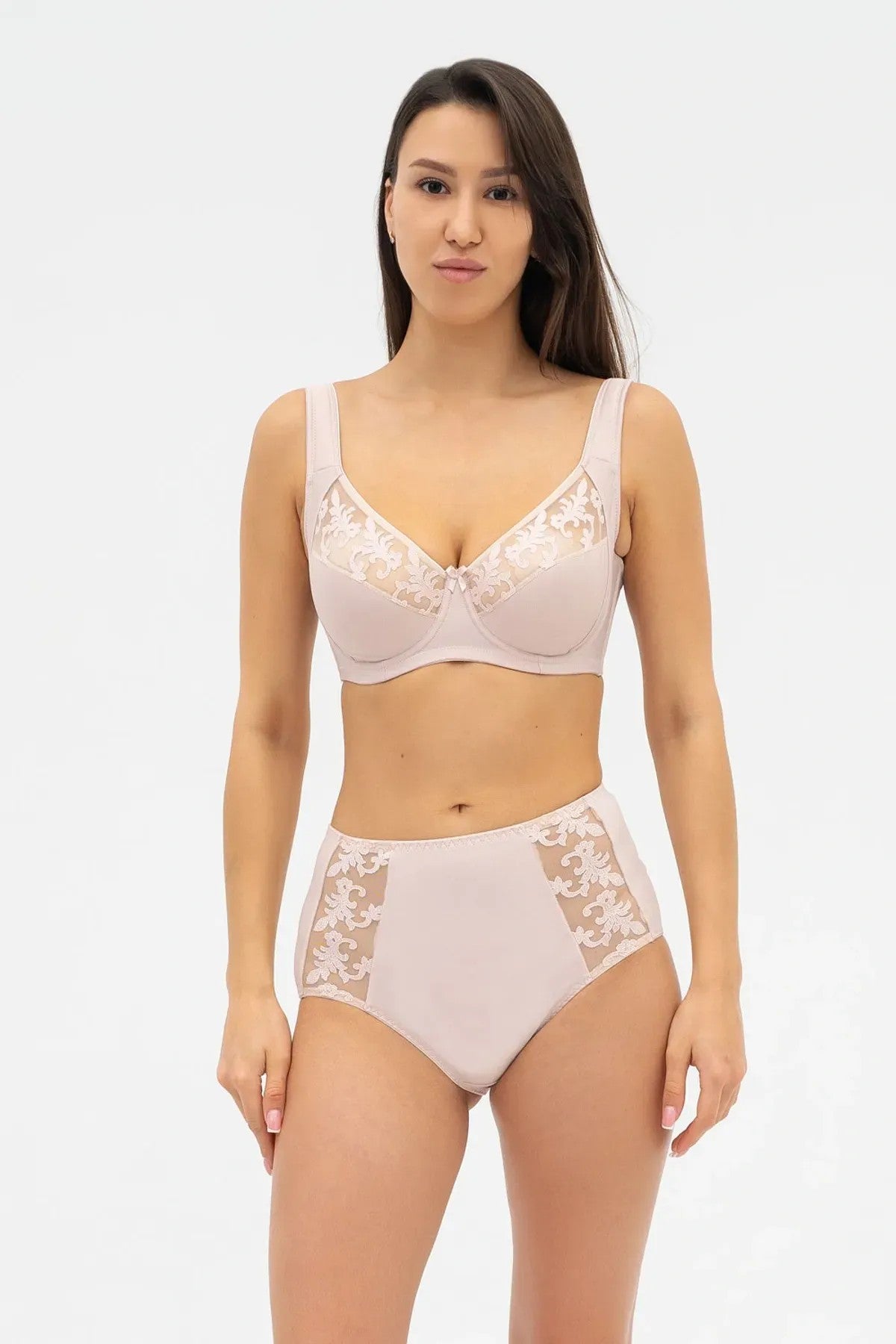 М'який бюстгальтер із вишивкою 006 015 Martina silver peony