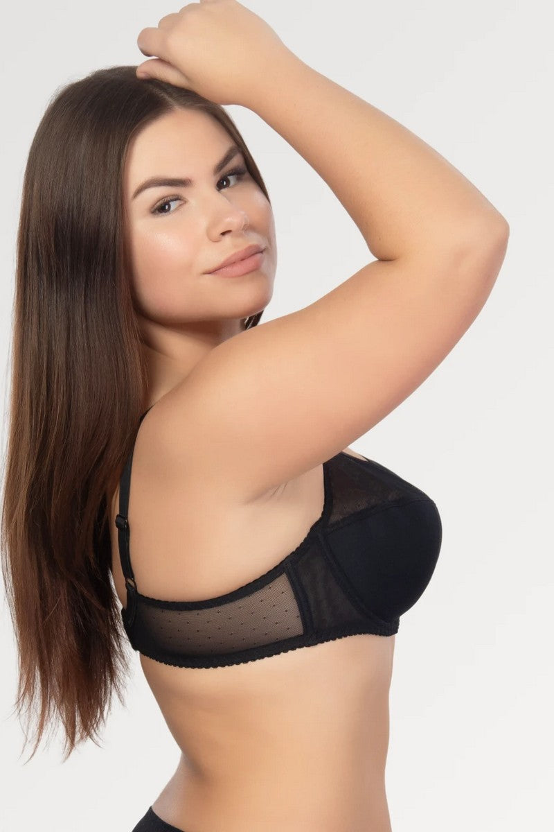 Полудублированный бюстгальтер с микросеткой 1700/601 black