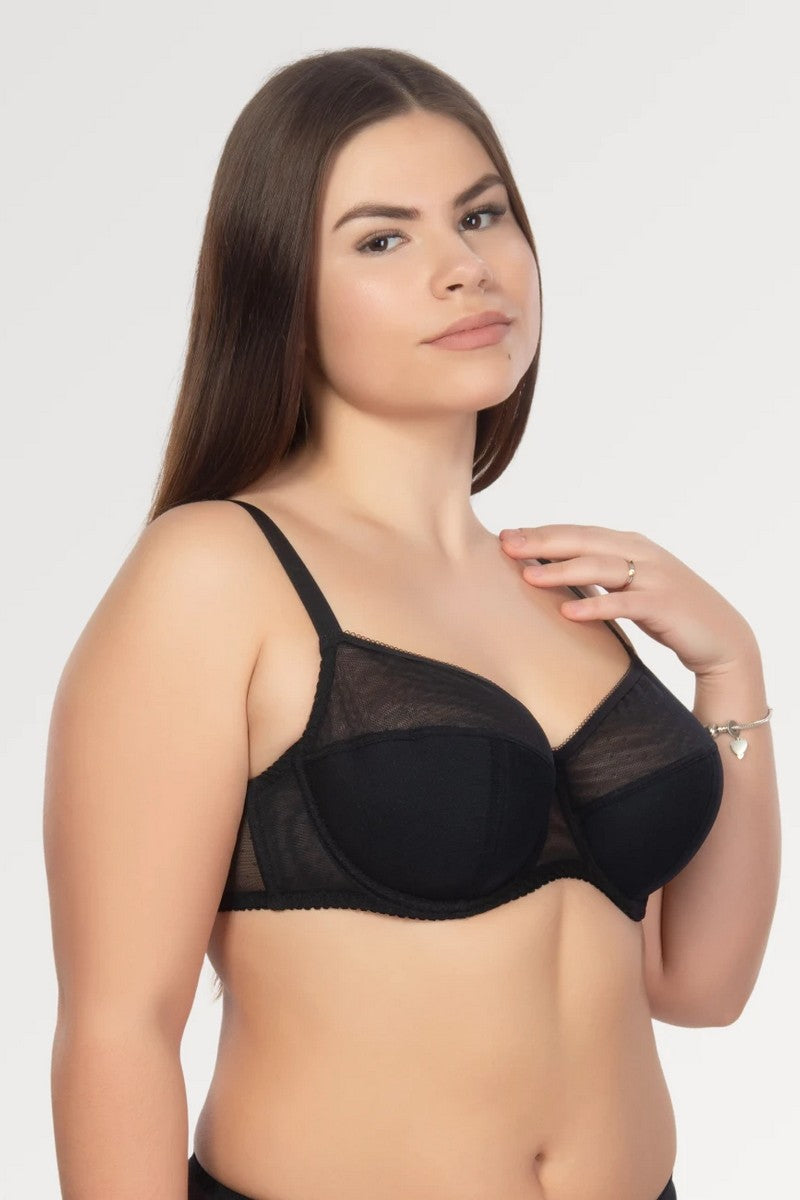 Полудублированный бюстгальтер с микросеткой 1700/601 black