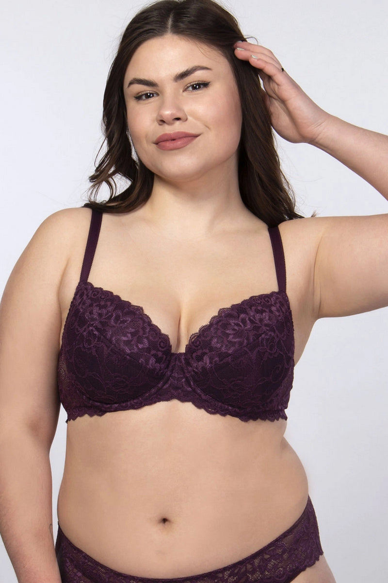 Бюстгальтер с вкладышами пуш-ап 1906/008 plum wine