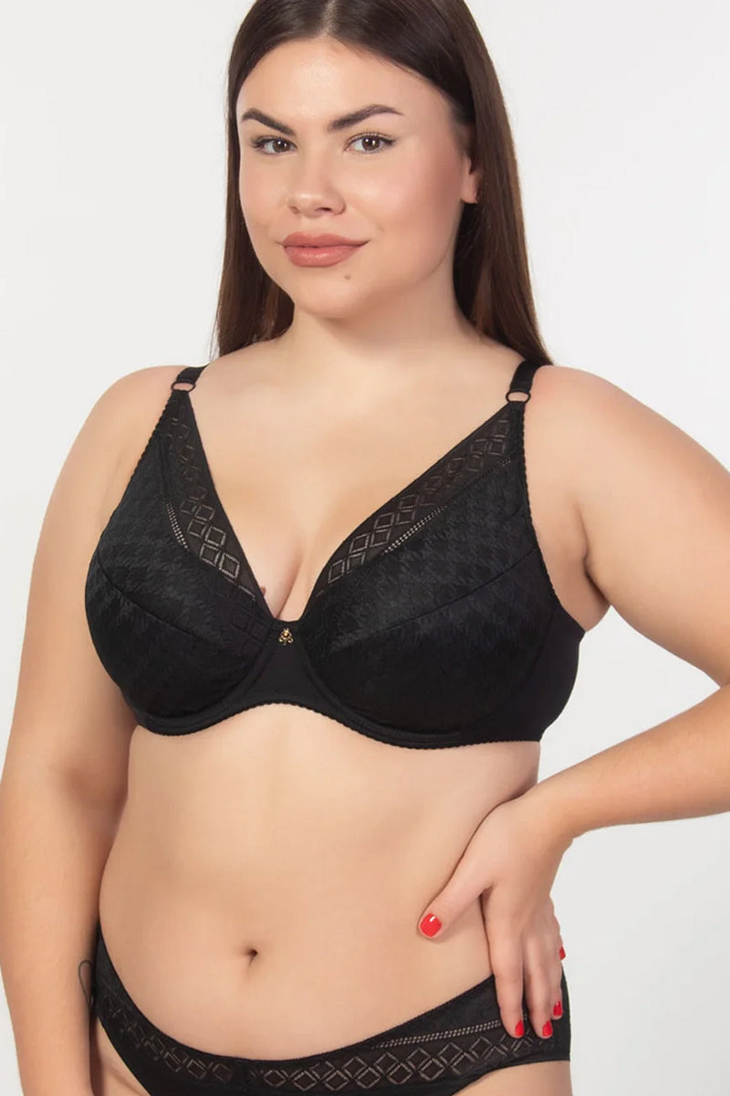 Кружевной бюстгальтер пуш-ап 1911/016 black