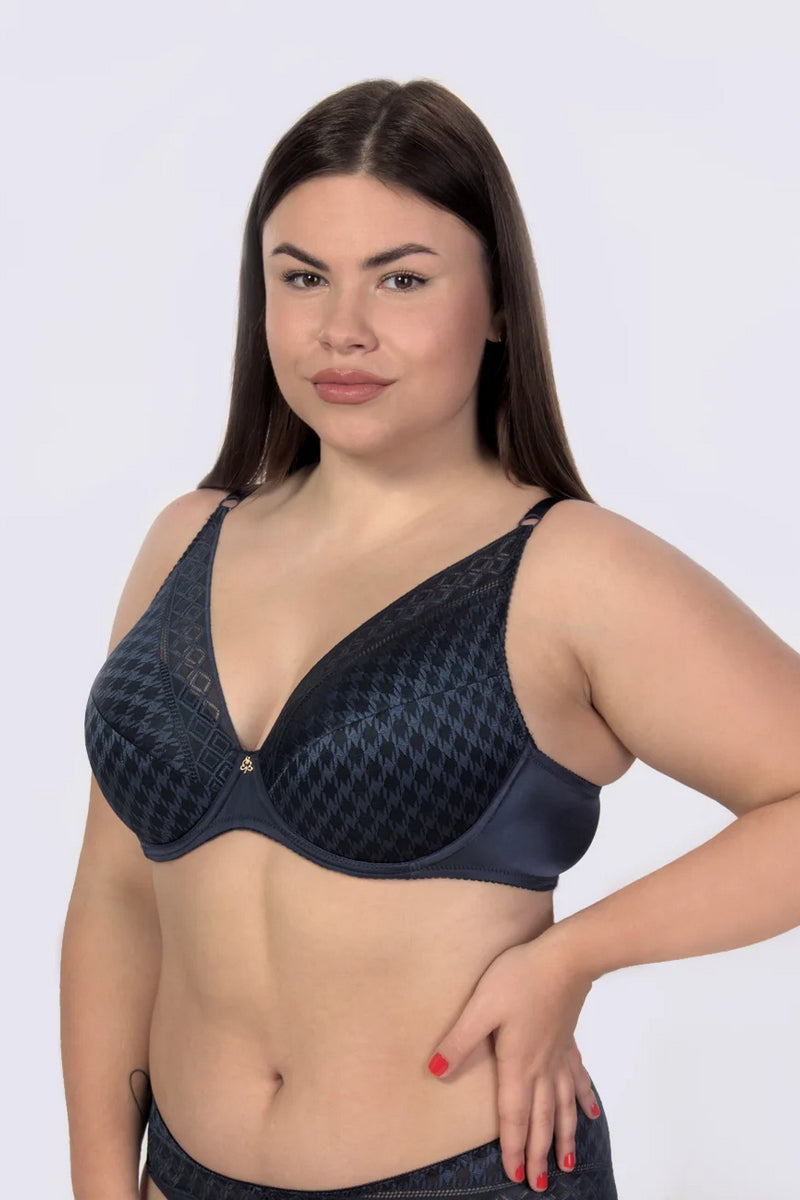 Кружевной бюстгальтер пуш-ап 1911/016 royal blue