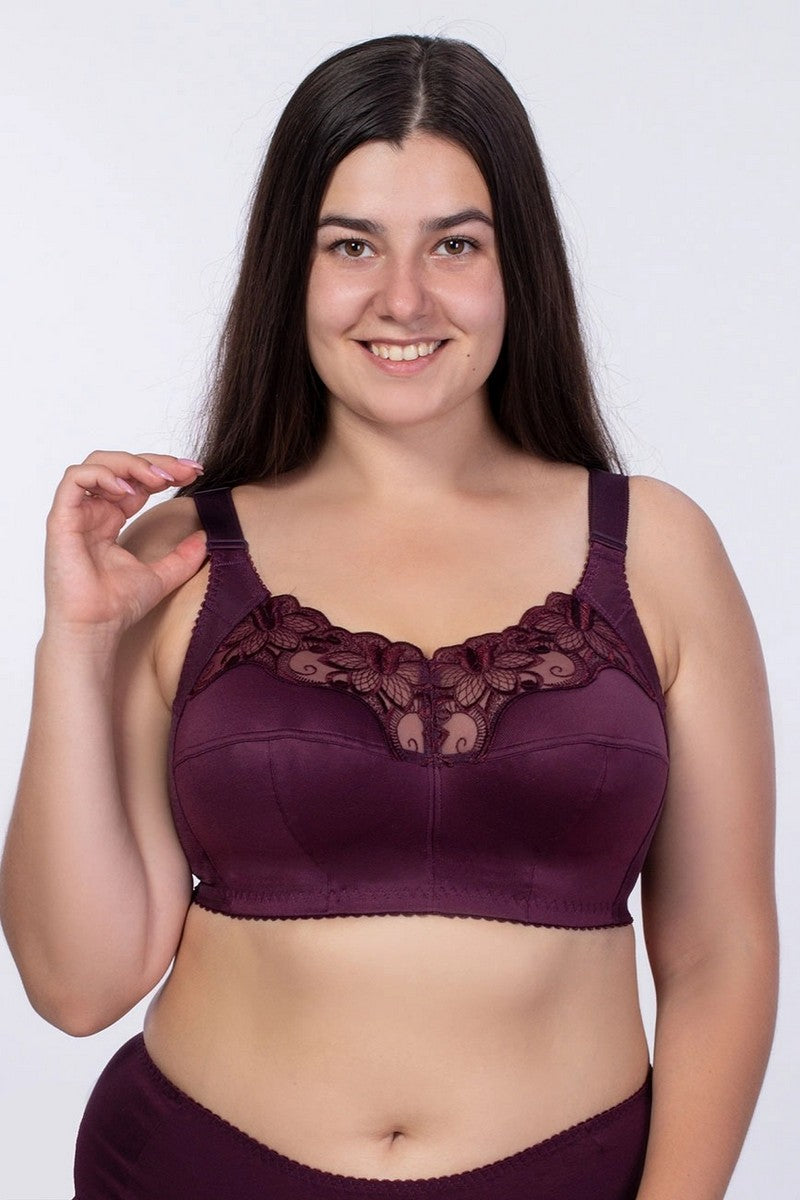 Мягкий бюстгальтер с вышивкой 249 plum wine