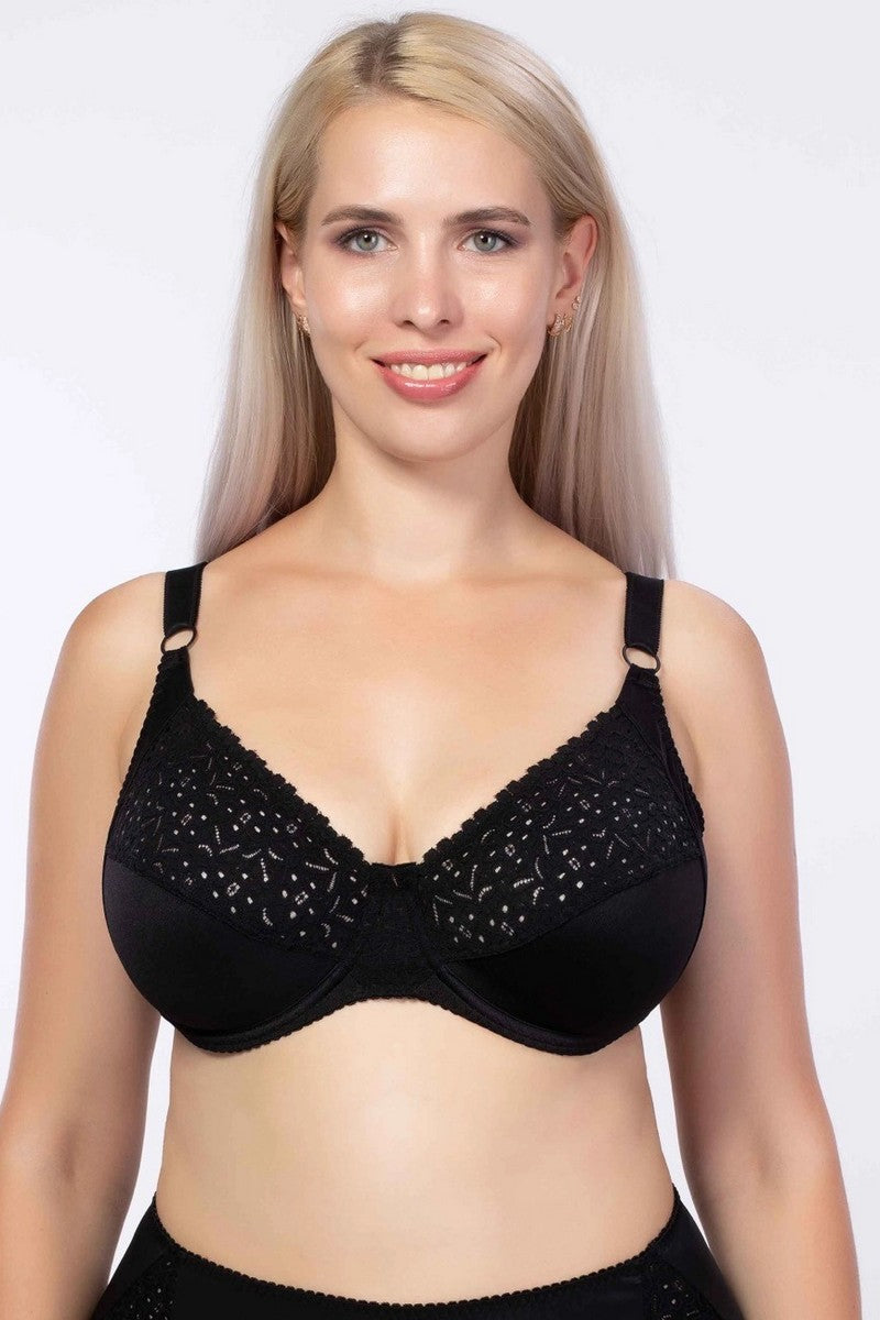 Мягкий бюстгальтер с кружевной вставкой 264 black