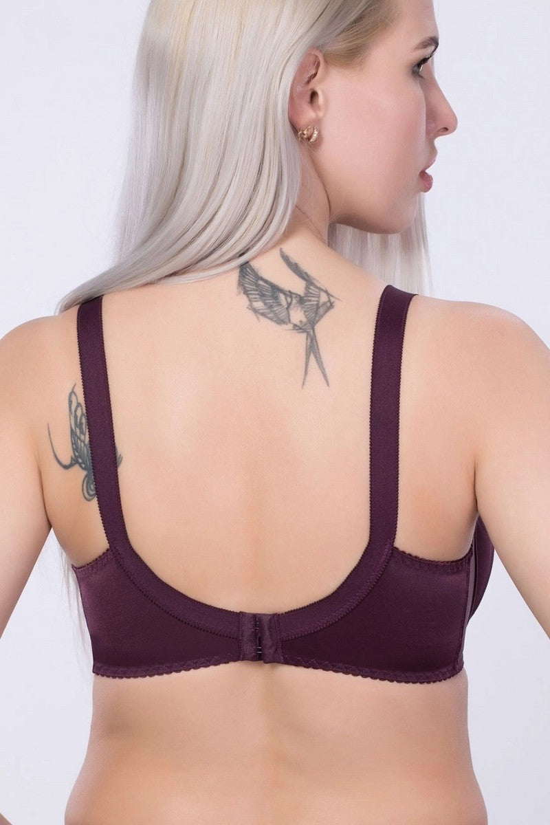 Мягкий бюстгальтер с кружевной вставкой 264 plum wine