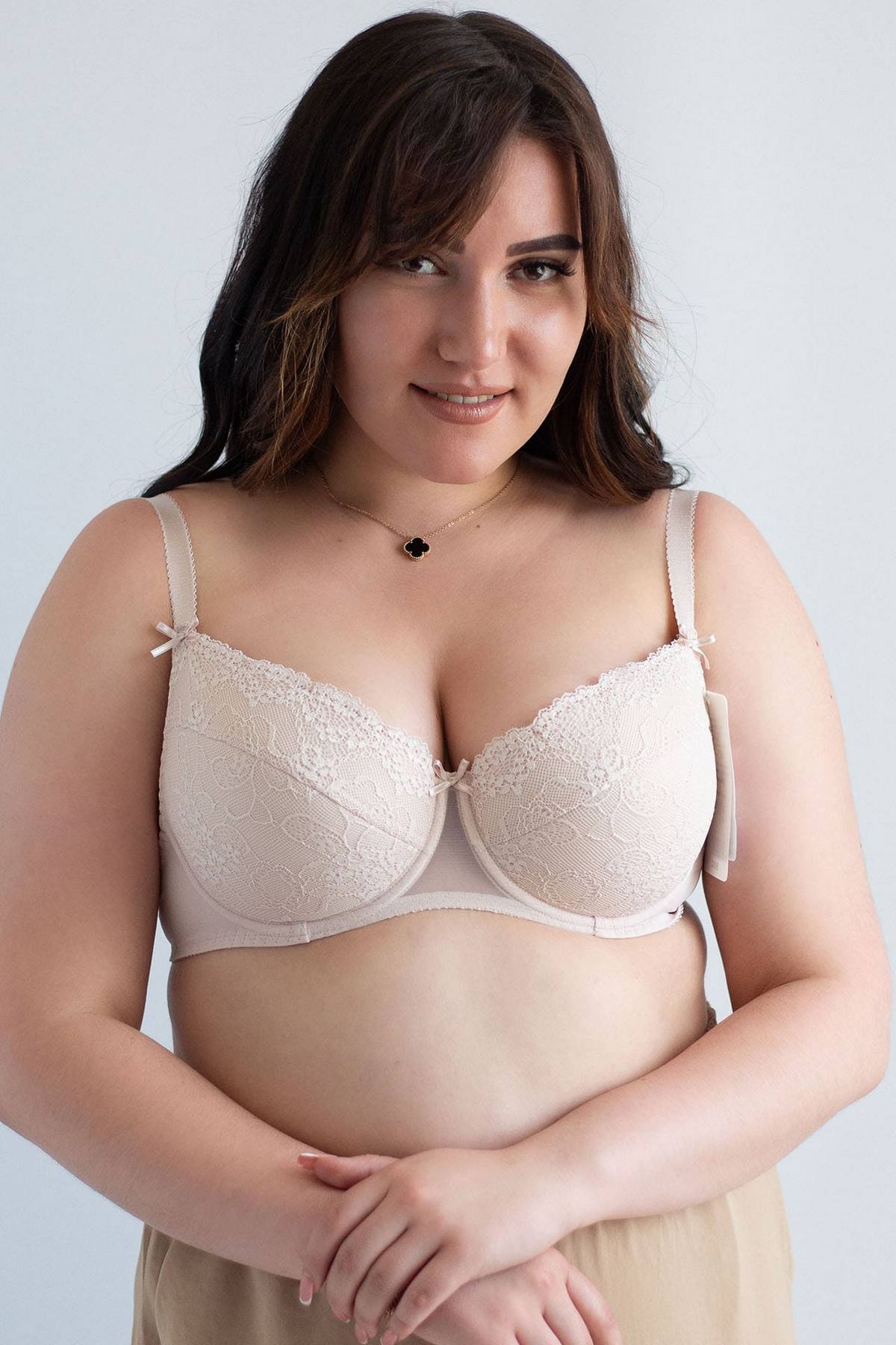 Кружевной бюстгальтер пуш-ап H06-14-L cream brulee