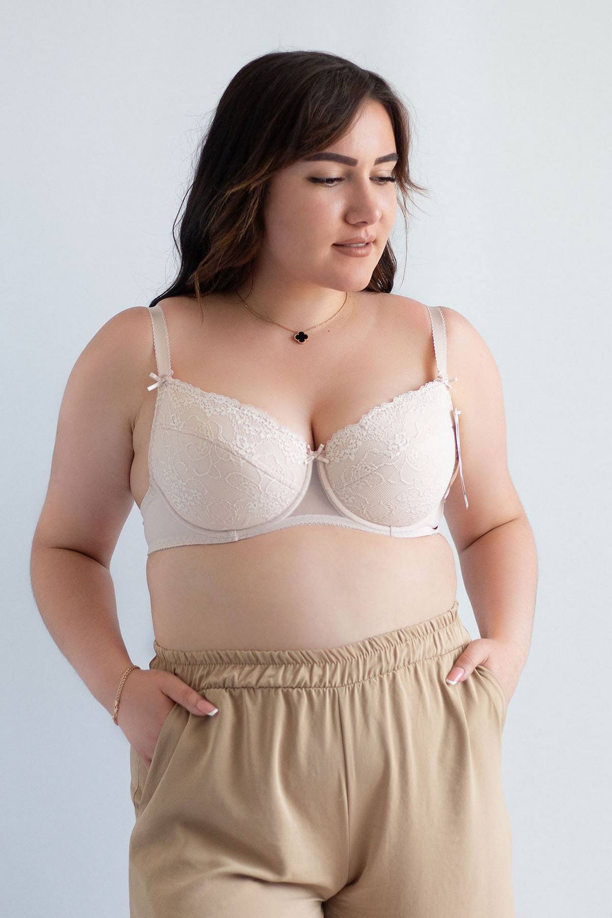 Мереживний бюстгальтер пуш-ап H06-14-L cream brulee