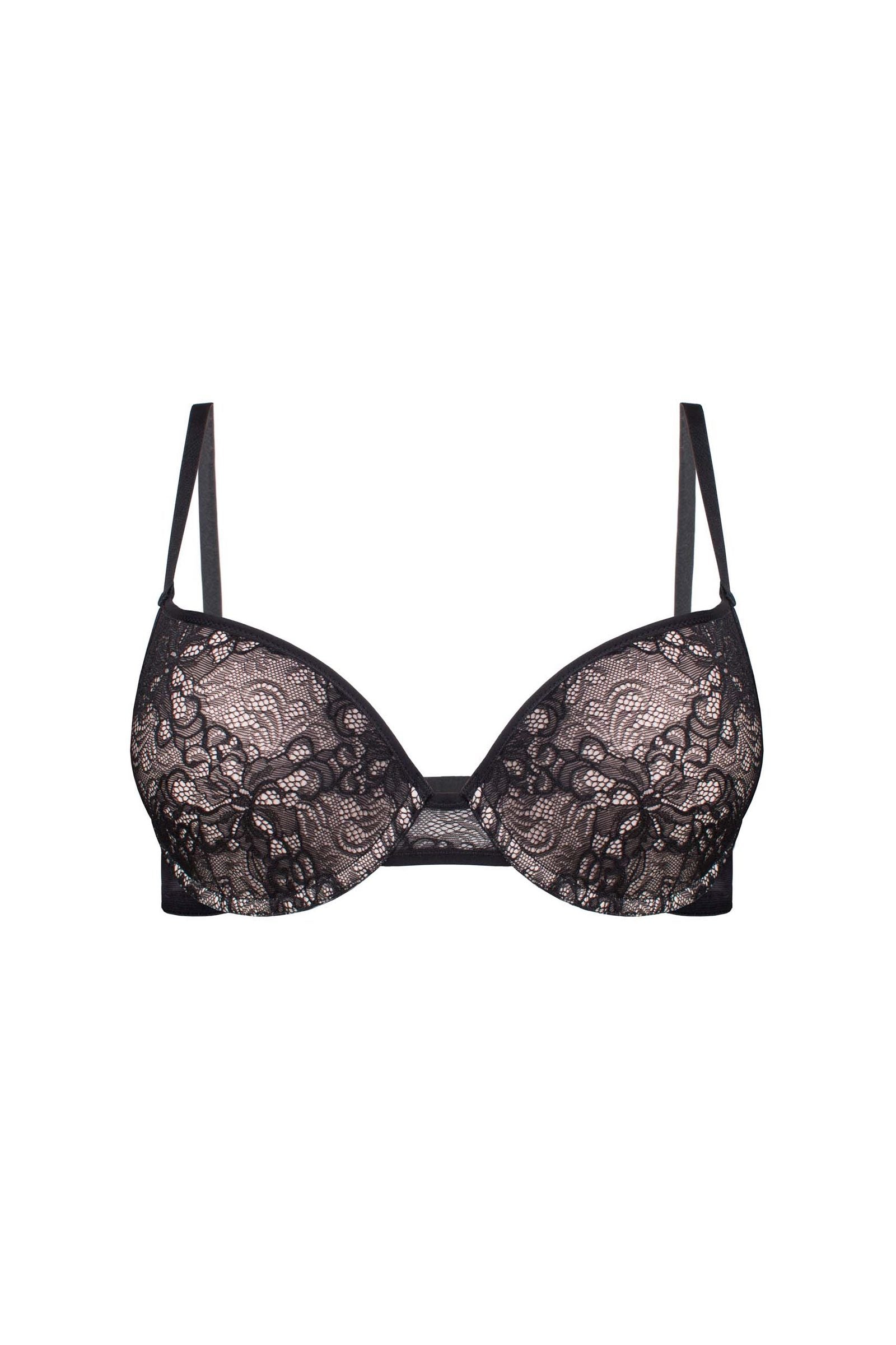 Кружевной бюстгальтер пуш-ап Melisa 5154.1 black/peony