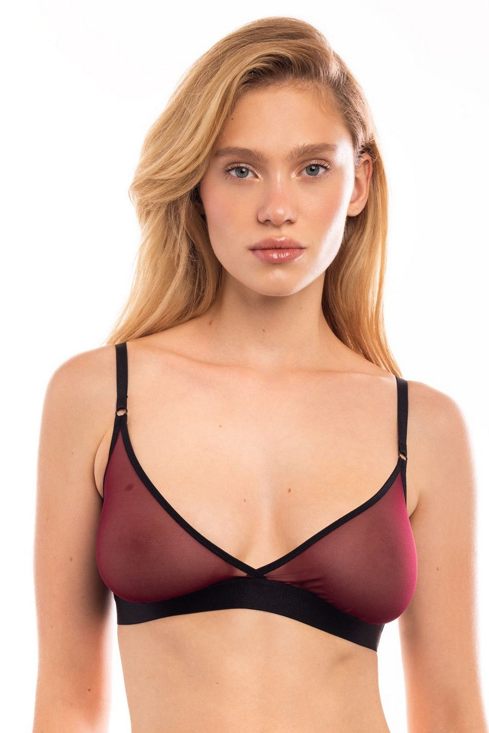 Бралет из микросетки Nataly 5220.3 burgundy/black