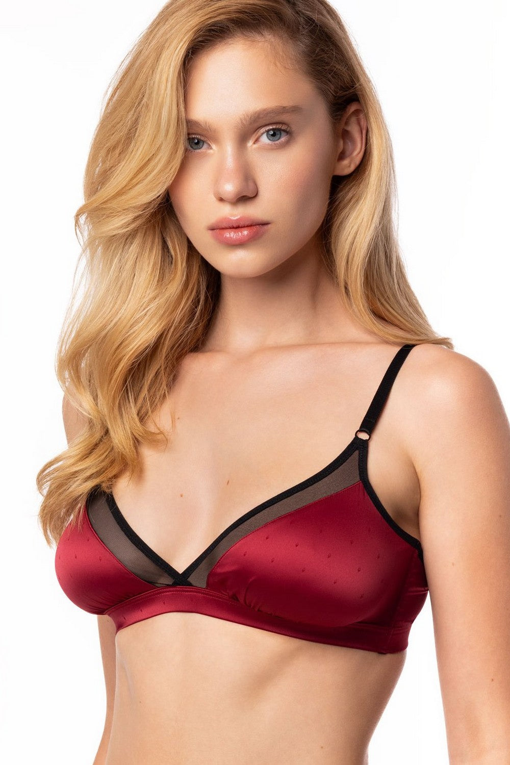 Бралет из сатина Tina 5229 bordo/black