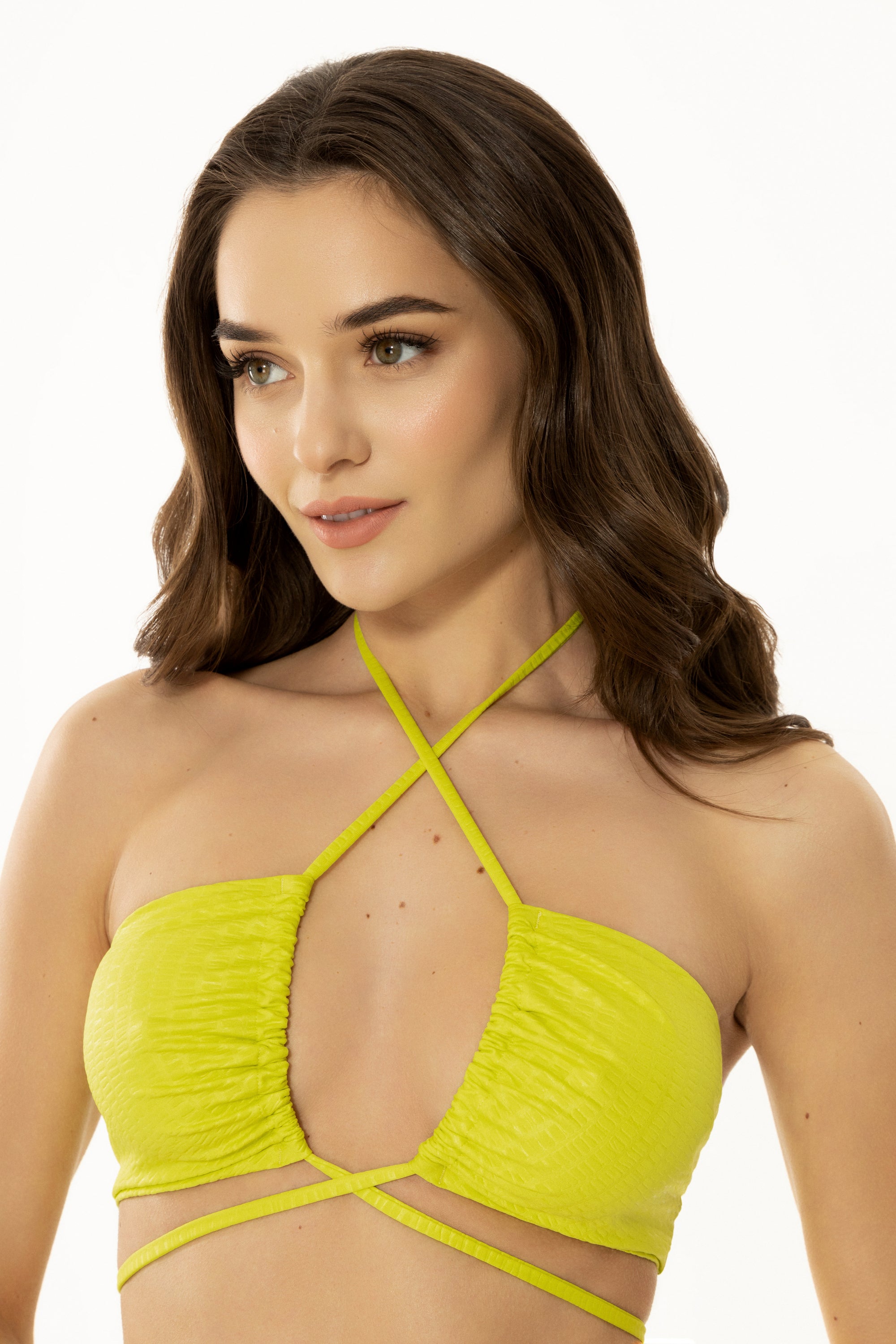 Купальный бюстгальтер с завязками 6328/22 Alsy lime