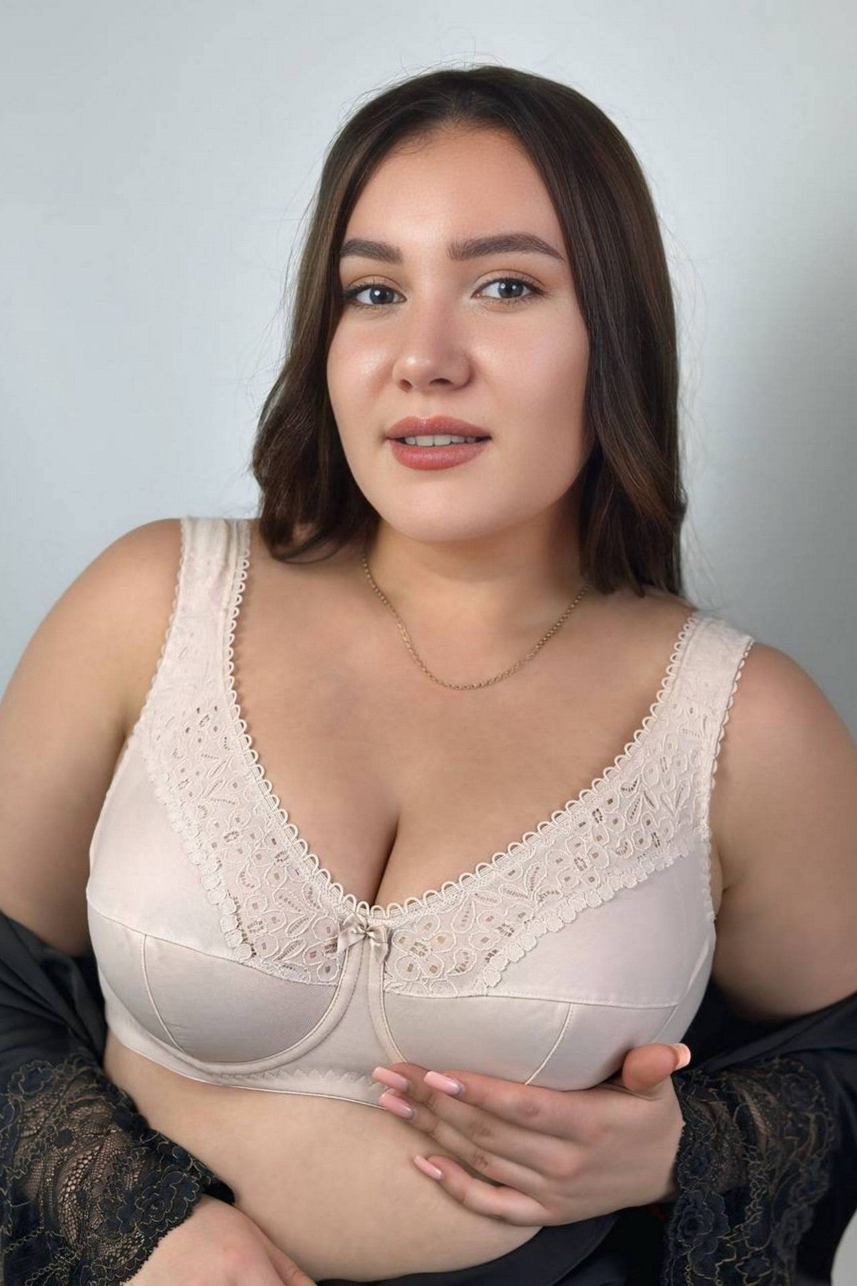 Мягкий бюстгальтер 02150 Cotton Classic silver peony