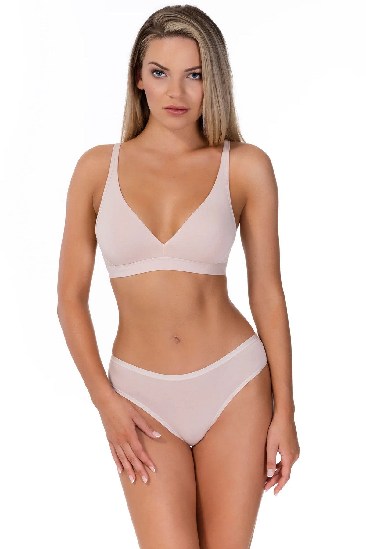 Бесшовный бюстгальтер без косточек 92H20 Shape silver peony