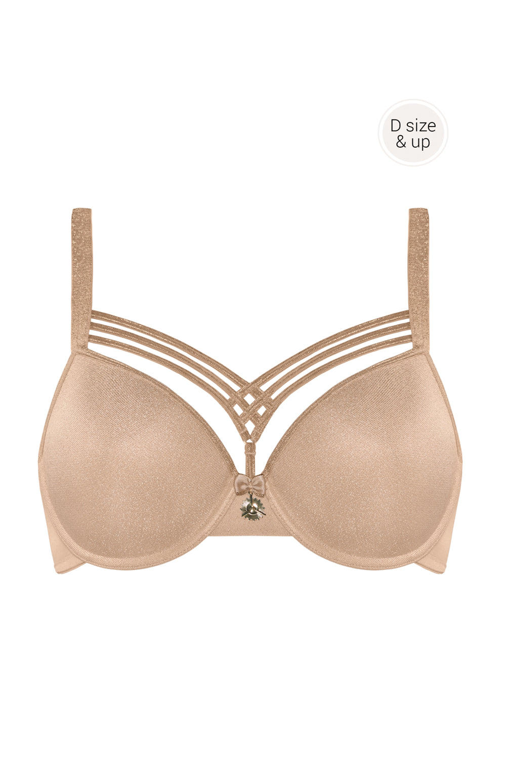 Бюстгальтер с плотными чашками 199011 sand golden lurex