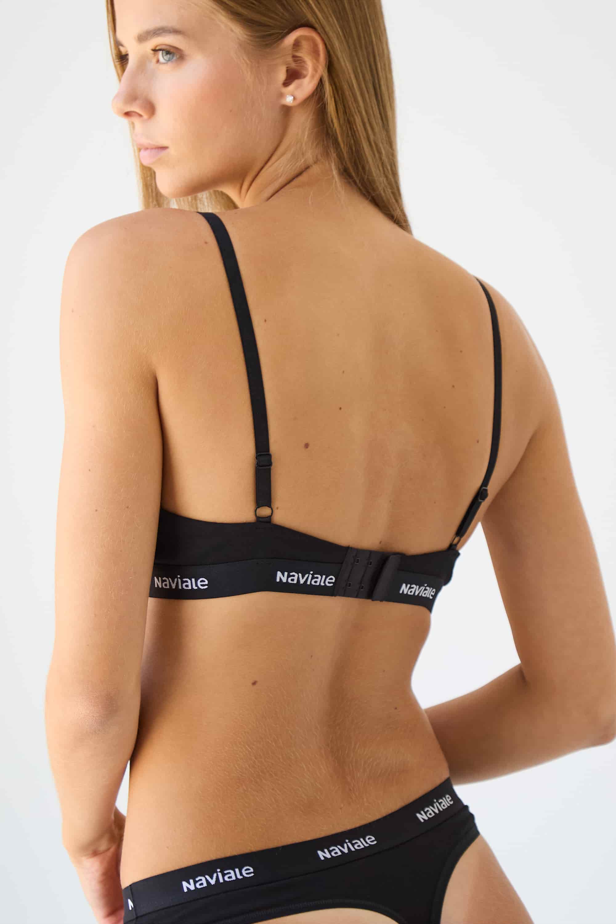 Хлопковый бралет с логотипом LU033-01 black