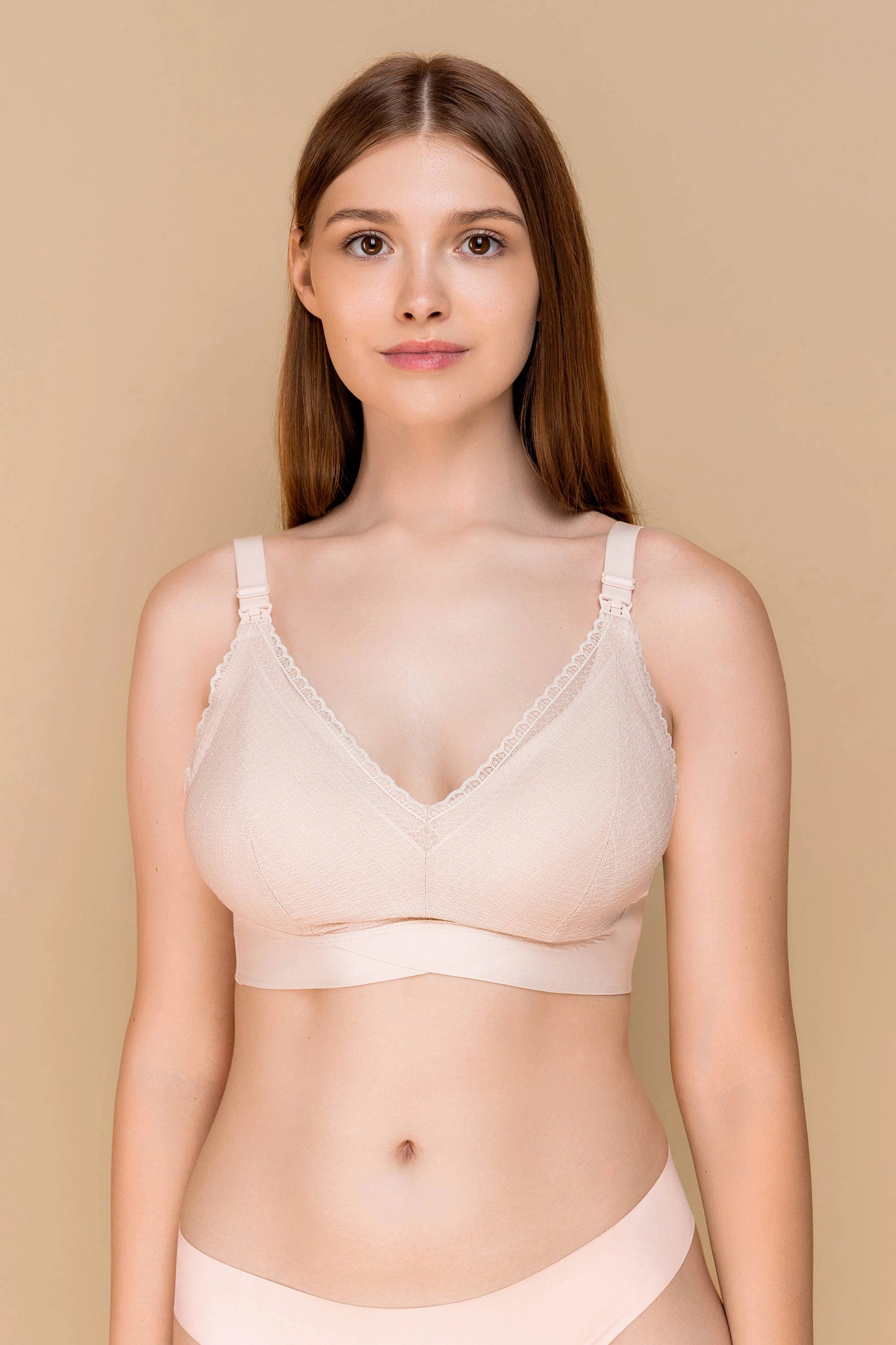 Бесшовный бюстгальтер для кормления 881-076 beige