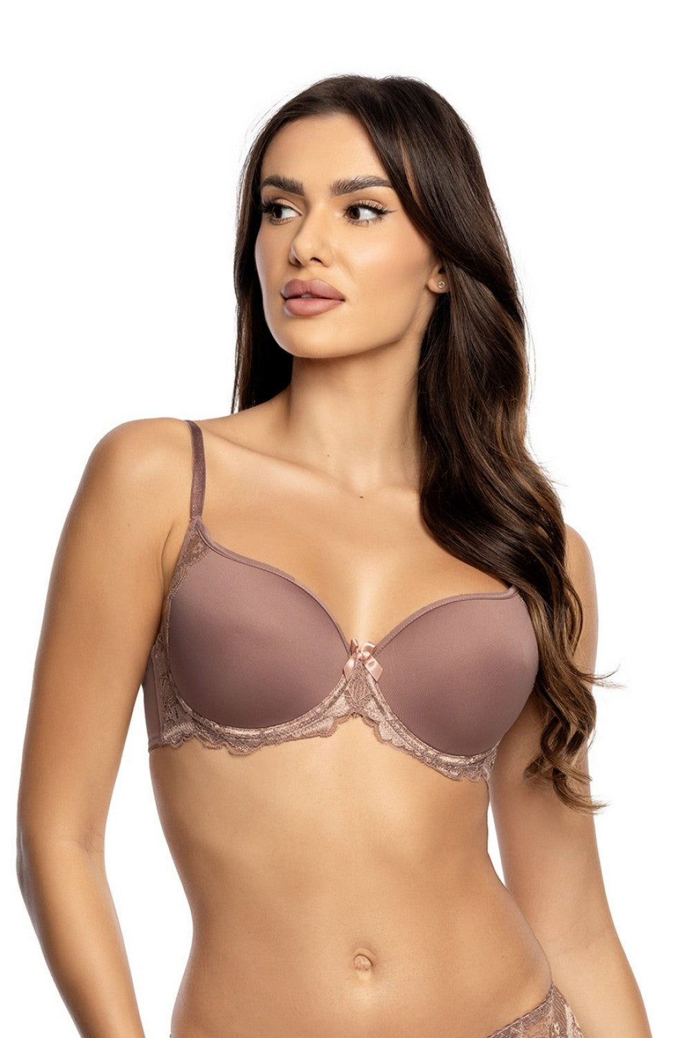 Бюстгальтер с поролоновыми чашками 180-208 coffee/rose