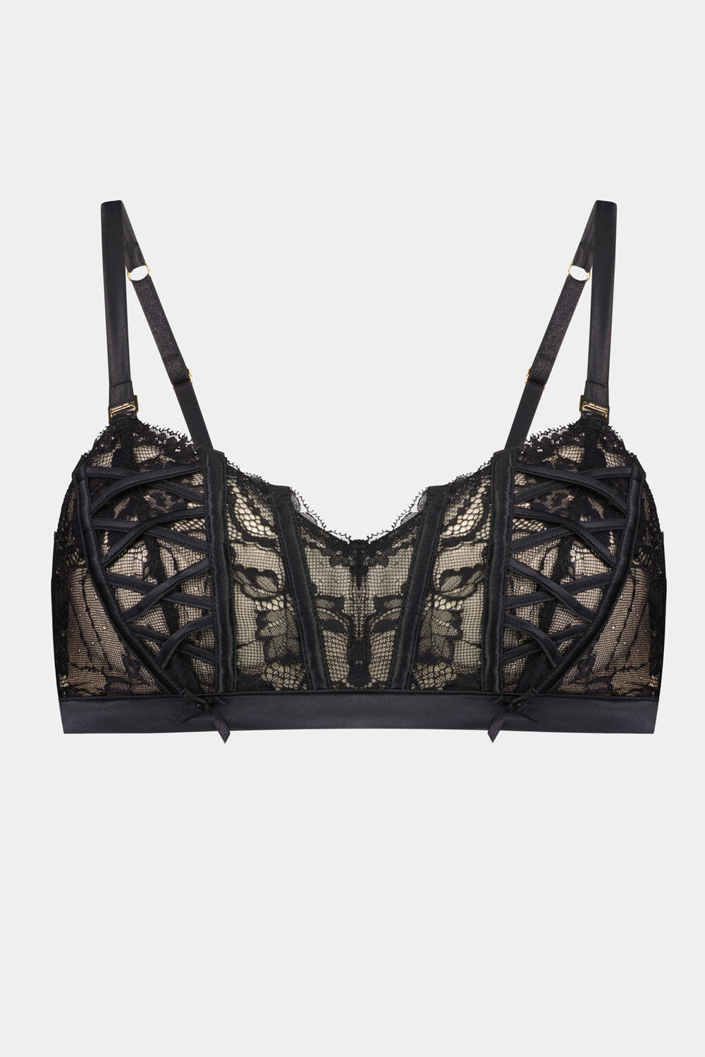 Кружевной бралет 212516 White Label Lace Me Up black