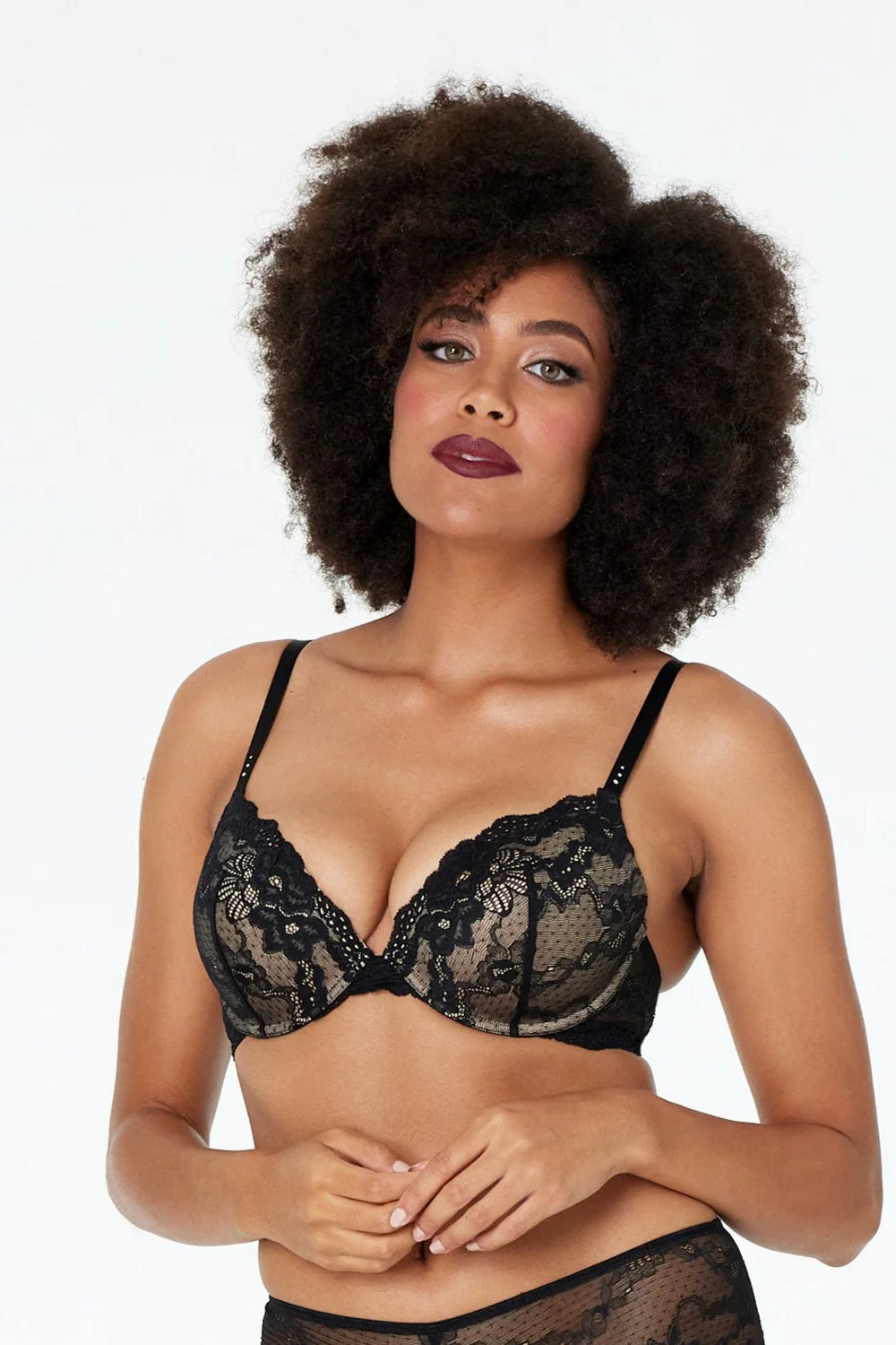 Кружевной бюстгальтер пуш-ап 804053 My Fit FMO Lace black/beige