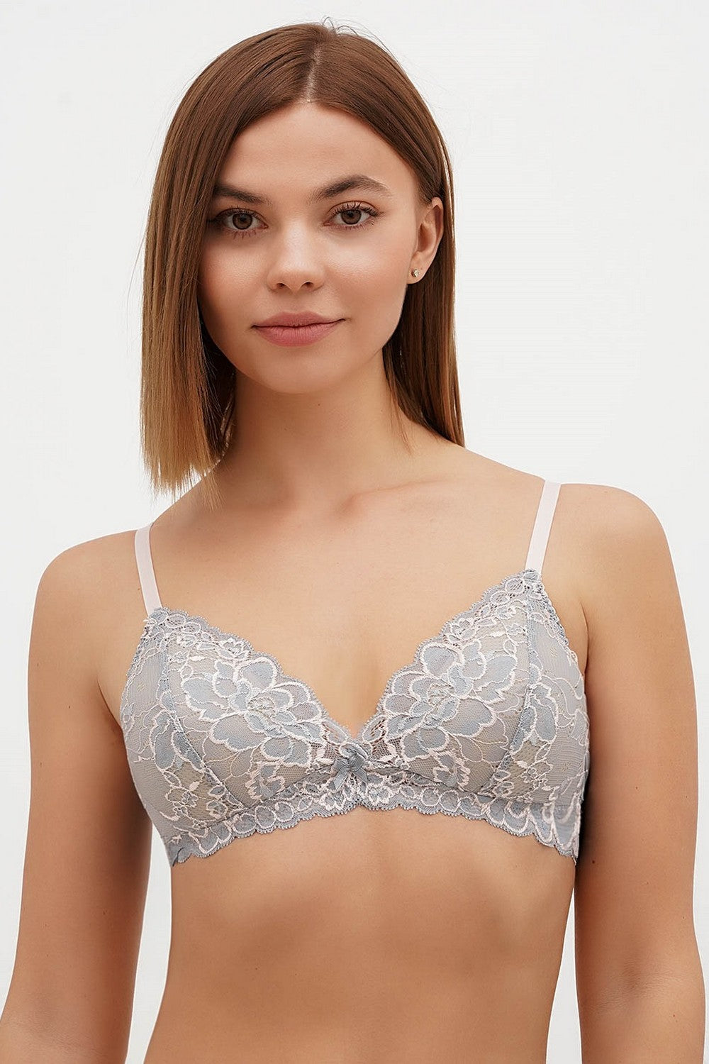 Бюстгальтер без косточек BQ-1600 gray/mint