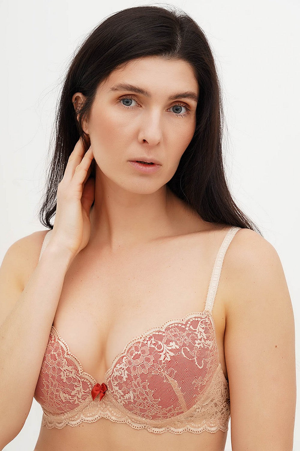 Кружевной бюстгальтер пуш-ап CM-1125 beige