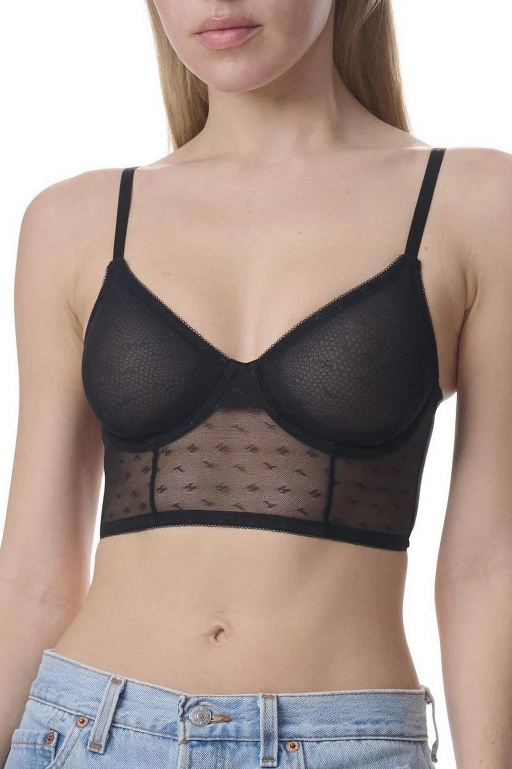 Бюстье из микросетки 630595032 black