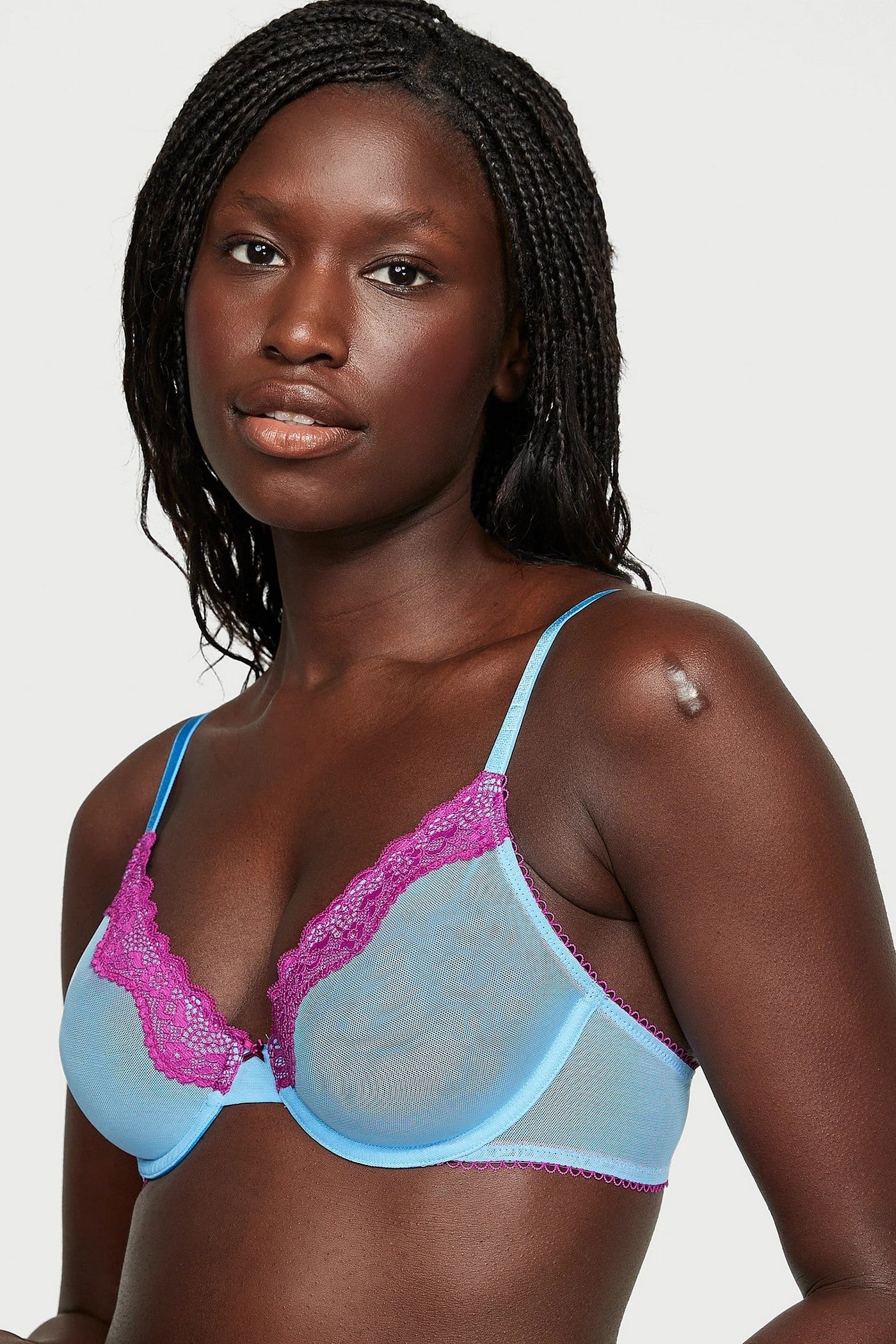 Бюстгальтер із мікросітки 224309041 blue Victoria`s Secret