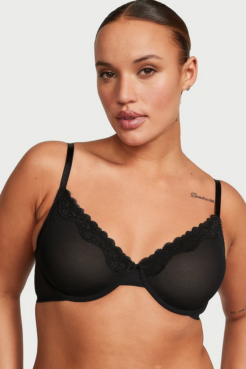 М'який бюстгальтер із мікросітки 671346804 black Victoria`s Secret