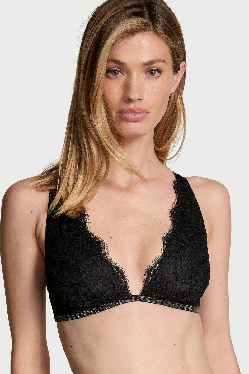 Кружевной бралет со стразами 736265792 black