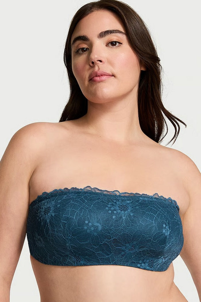 Мереживний бюстгальтер-бандо 144384894 blue
