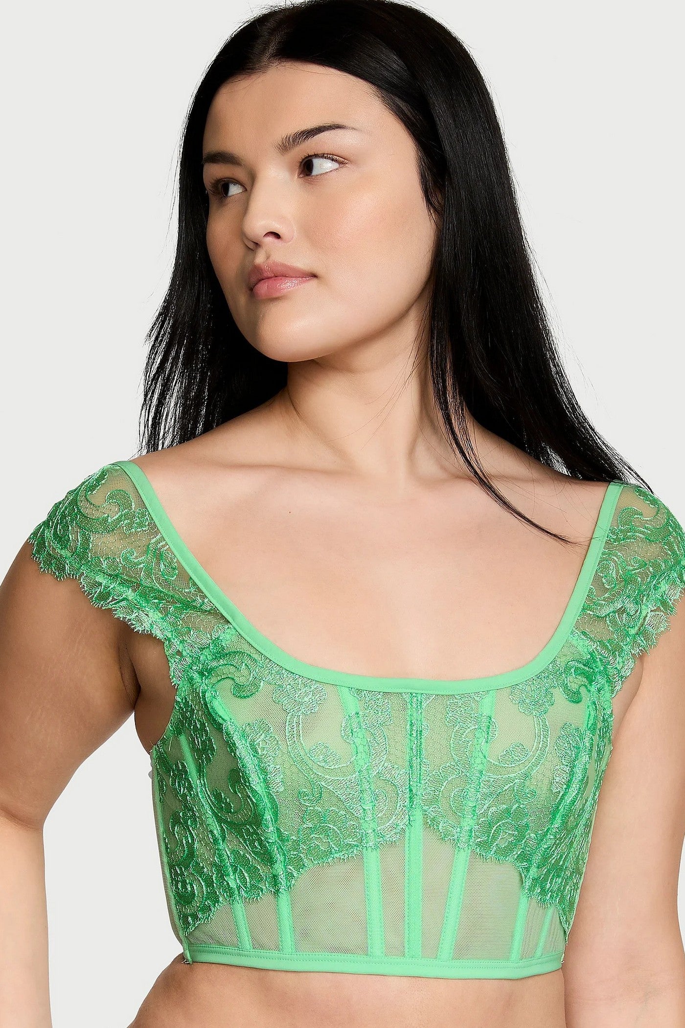 Кружевное бюстье 615077210 green