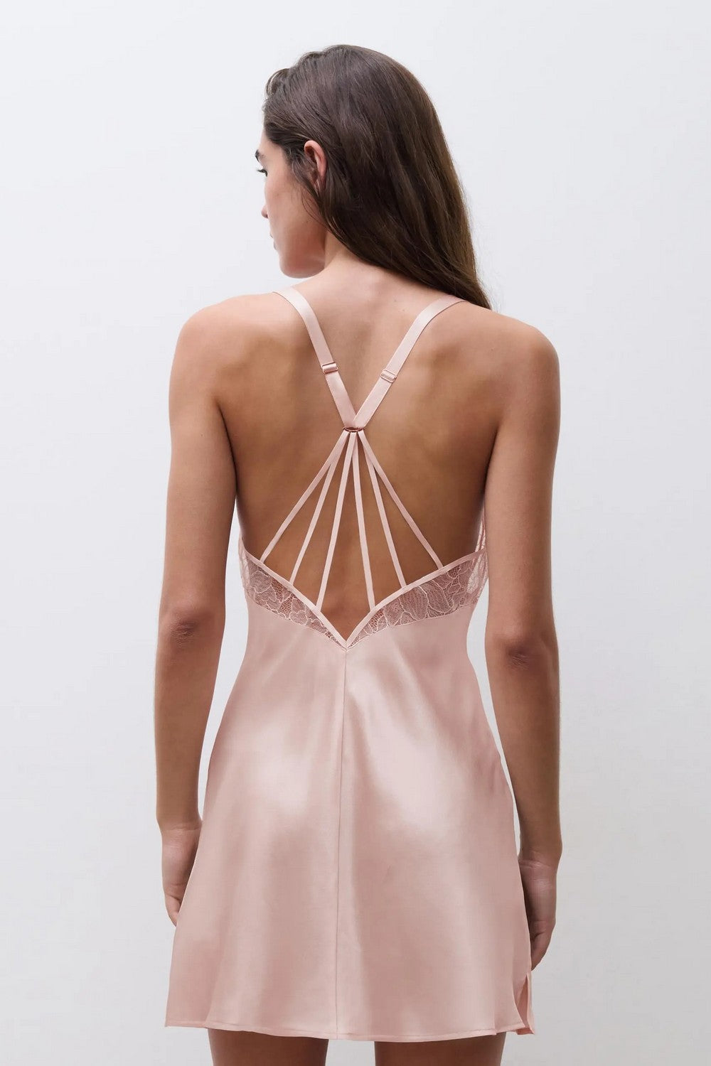 Ночная сорочка с кружевом 01EW5 Xquisite taffeta pink