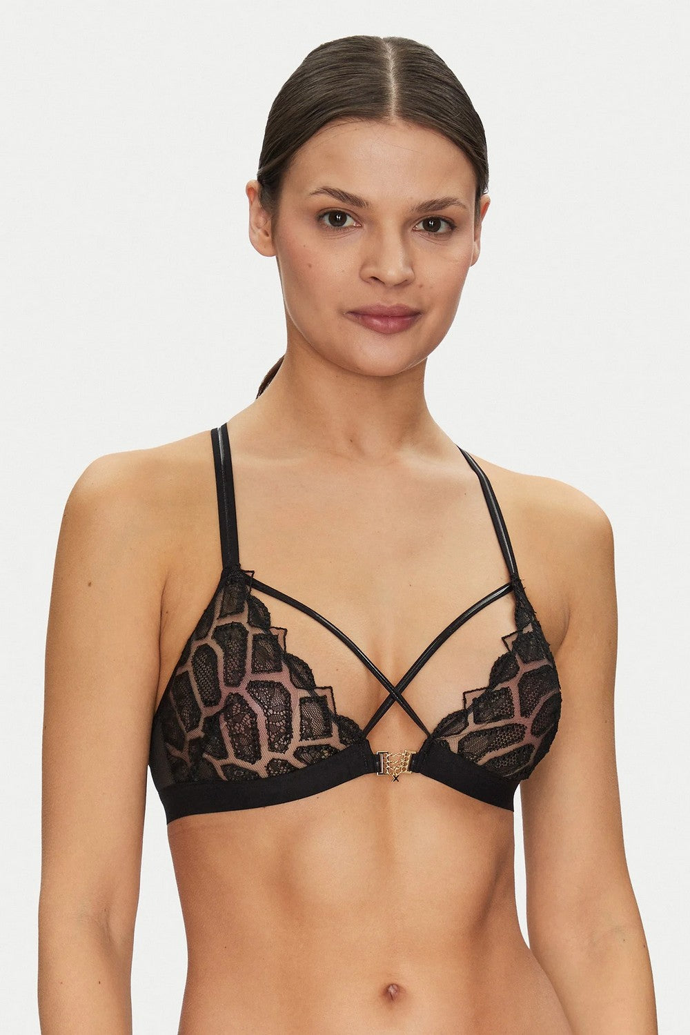 Бралет с анималистичным узором 01LP9 Reptilia black