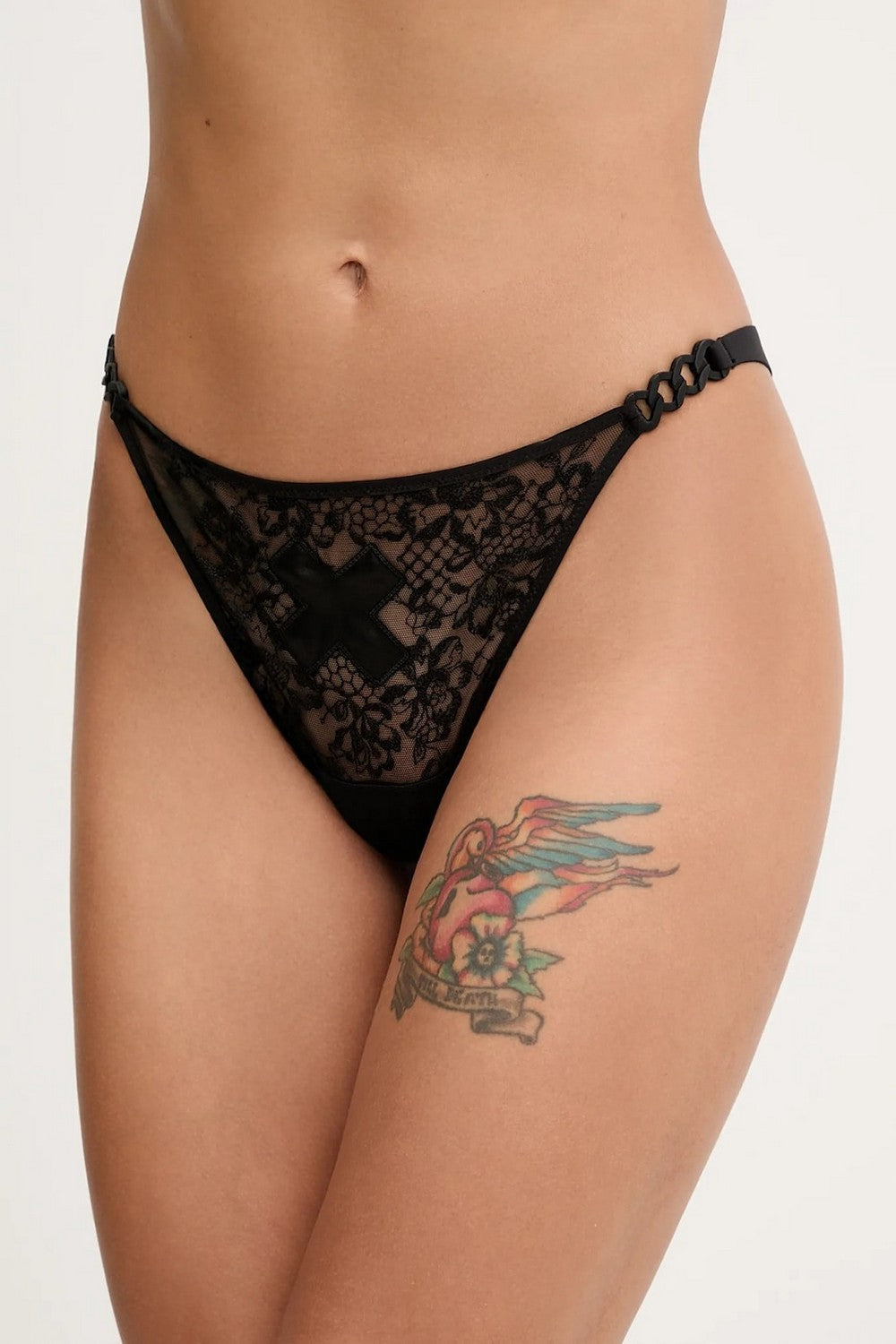 Трусики стрінги з мережива 01PG5 Xplicit black