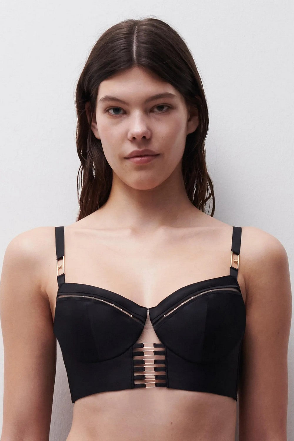 Бюстьє на кісточках 01QK5 Stranger black