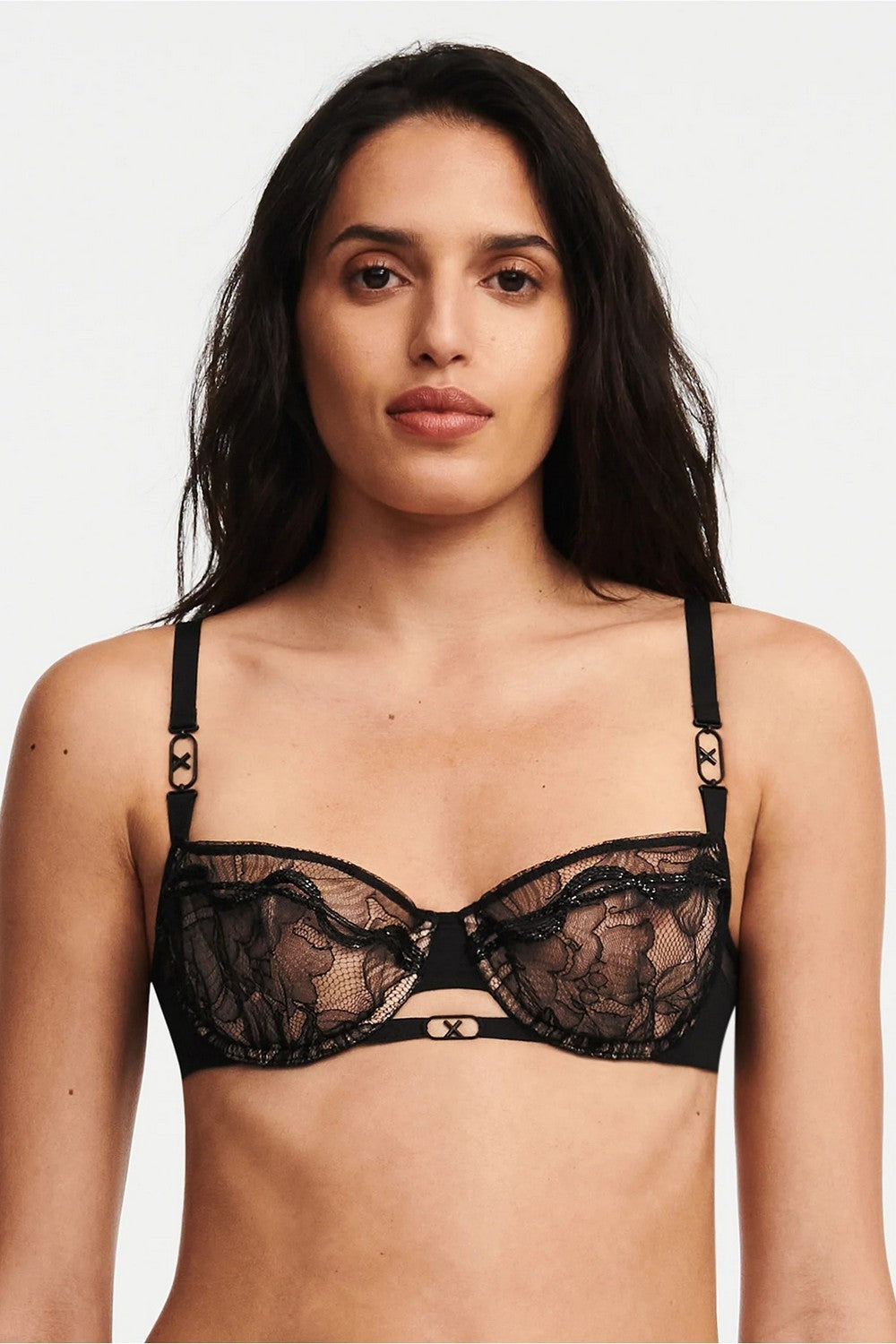 Бюстгальтер балконет с вышивкой 06GN7 Xtravagant black