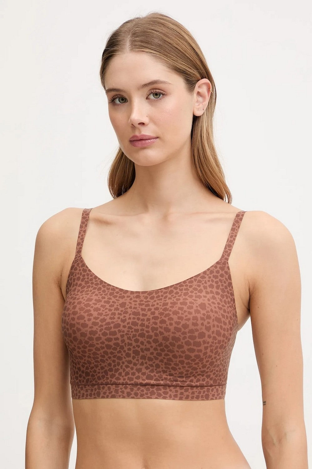 Безшовний топ з принтом 11D2 Soft stretch wild brown