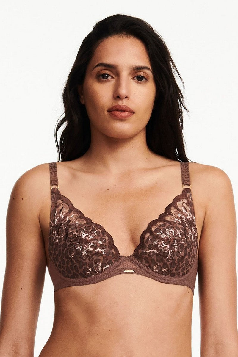 Бюстгальтер с вкладышами пуш-ап 12M2 Fleurs leo print